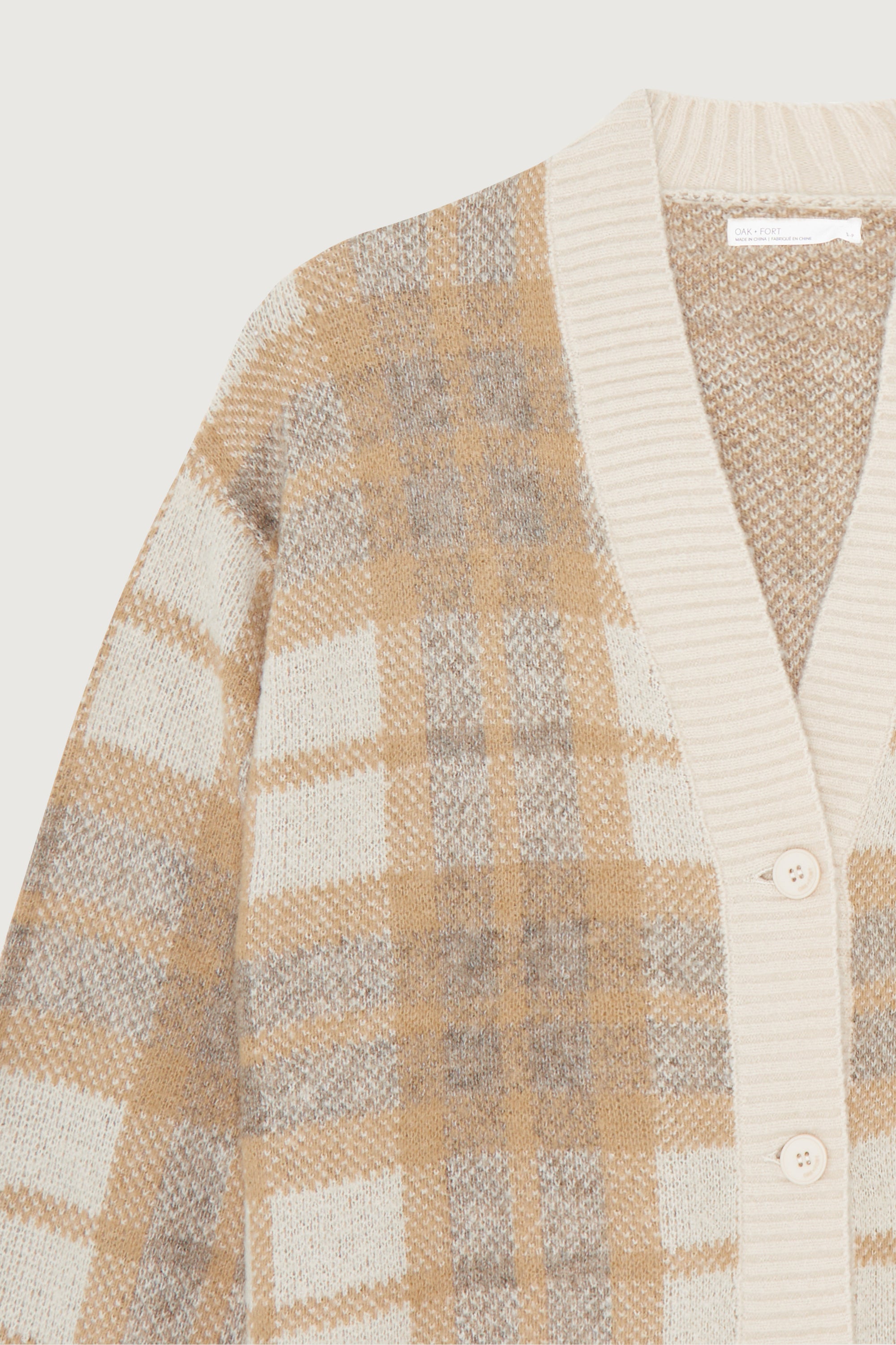 FUZZY OVERSIZED PLAID CARDIGAN Outlet The Cheapest