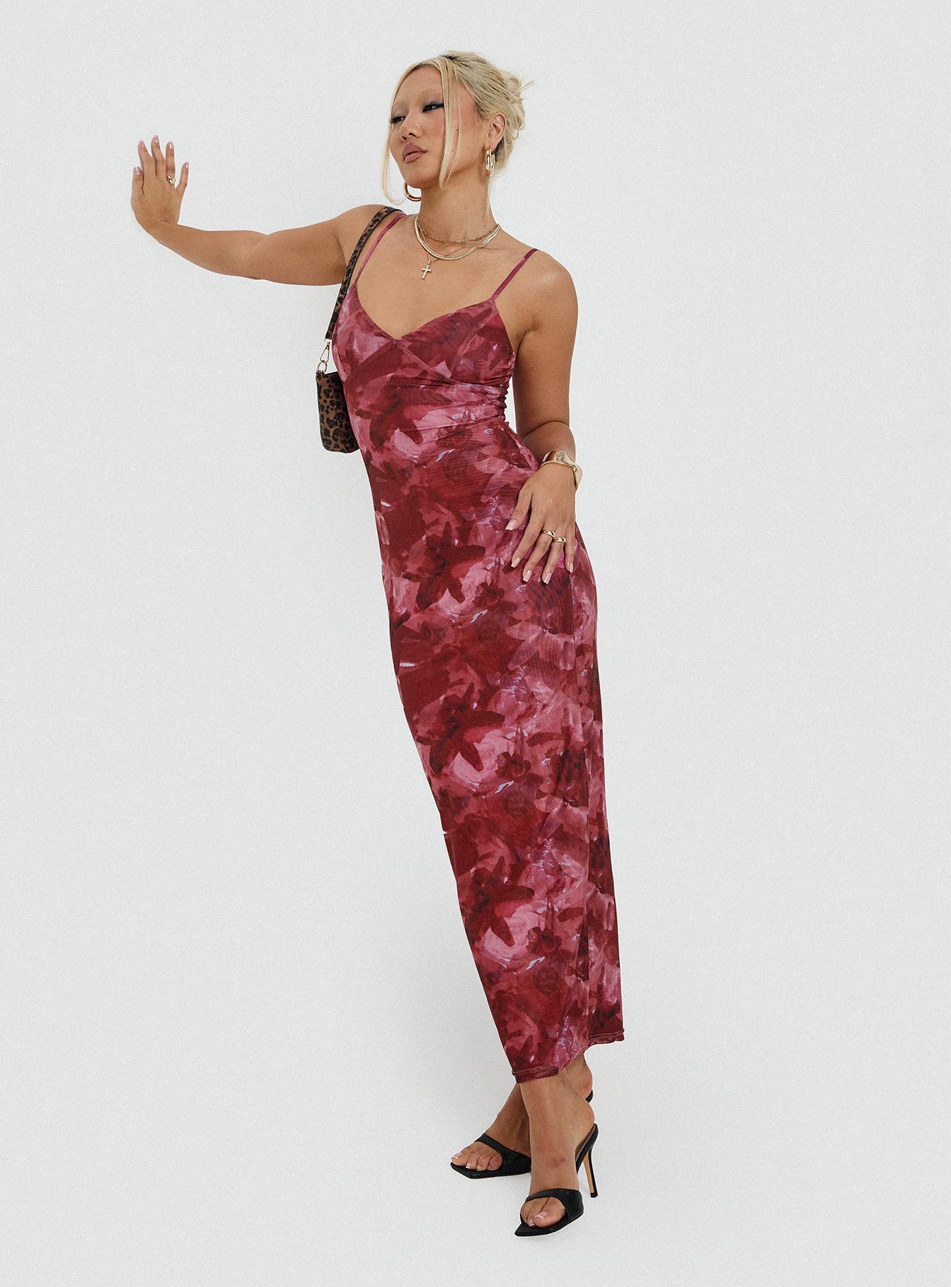 Hathaway Maxi Dress Burgundy Floral Clearance Exclusive