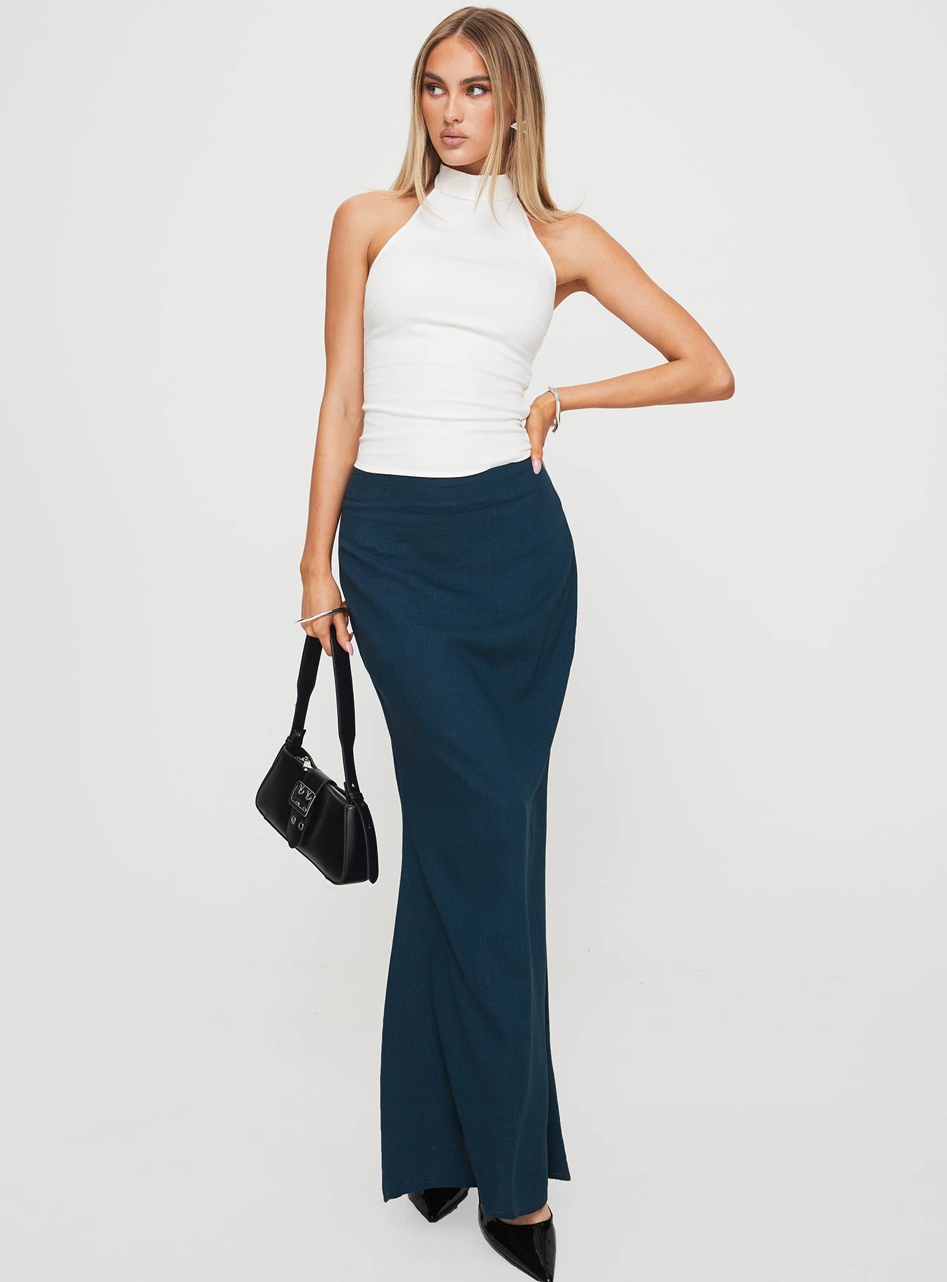 Sophia Maxi Skirt Navy Official Site