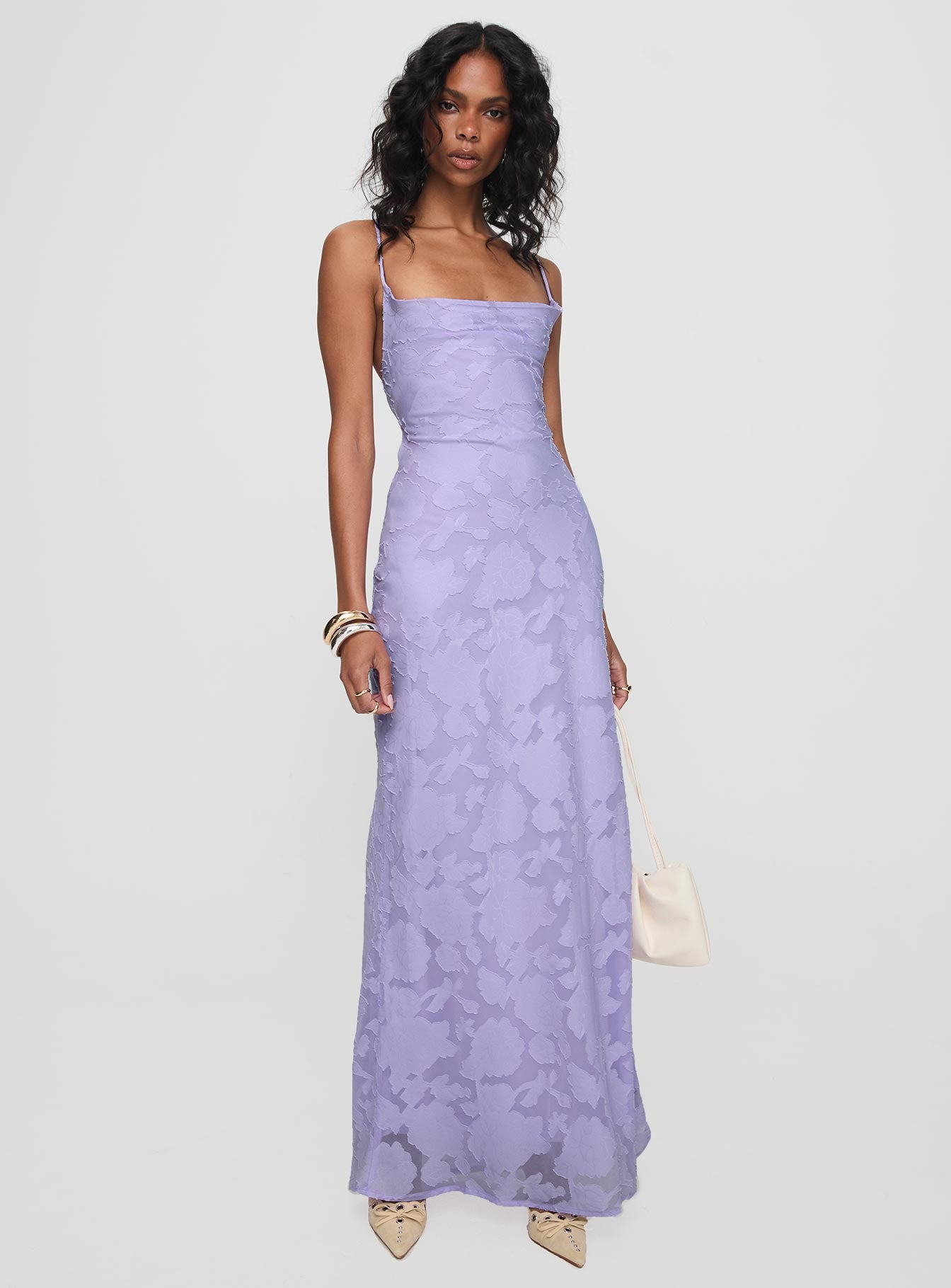 Celena Maxi Dress Lilac Burnout Low Pice Fee Shipping Cheap Online