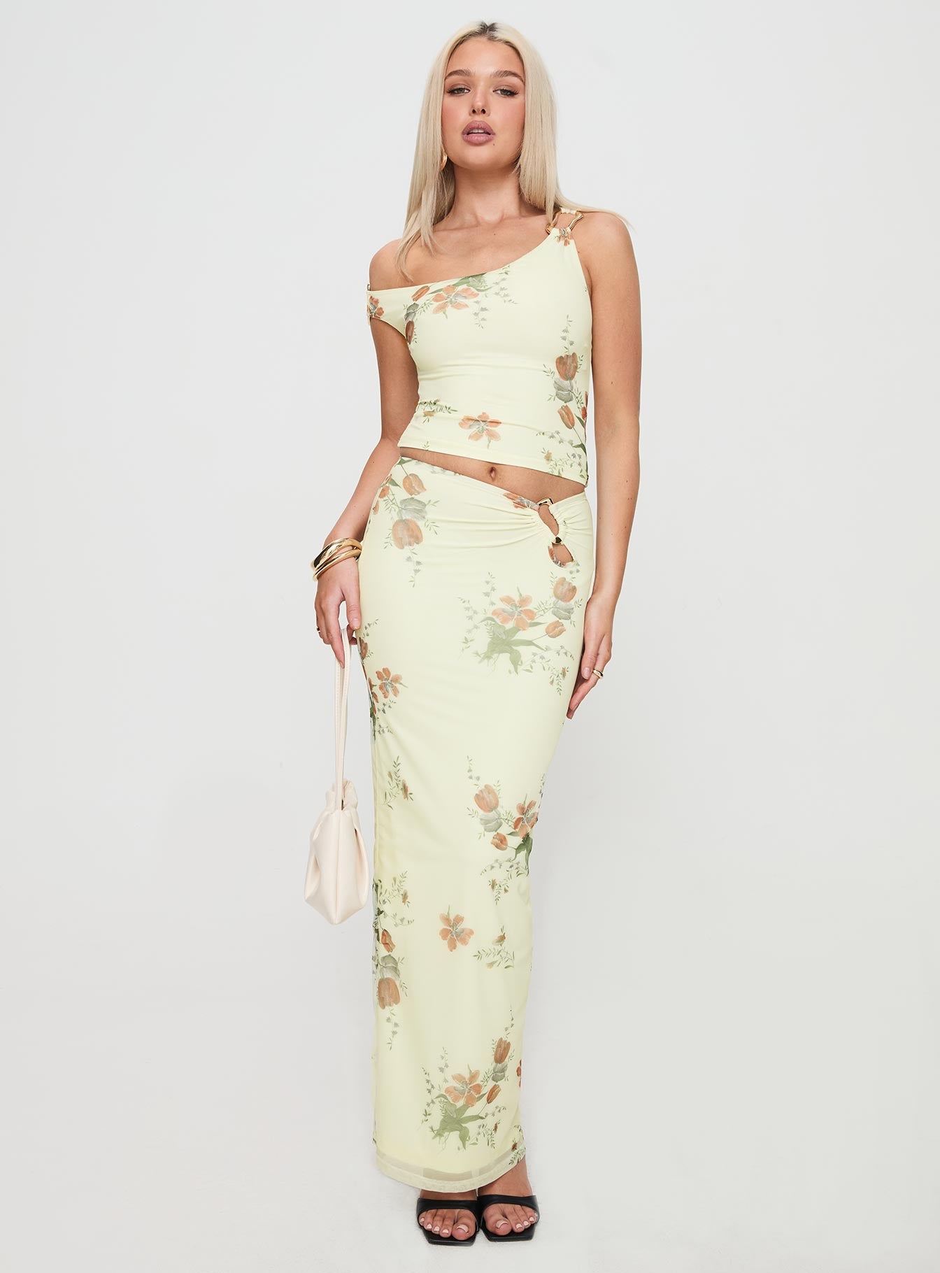 Rios One Shoulder Top Yellow Floral Websites Cheap Pice