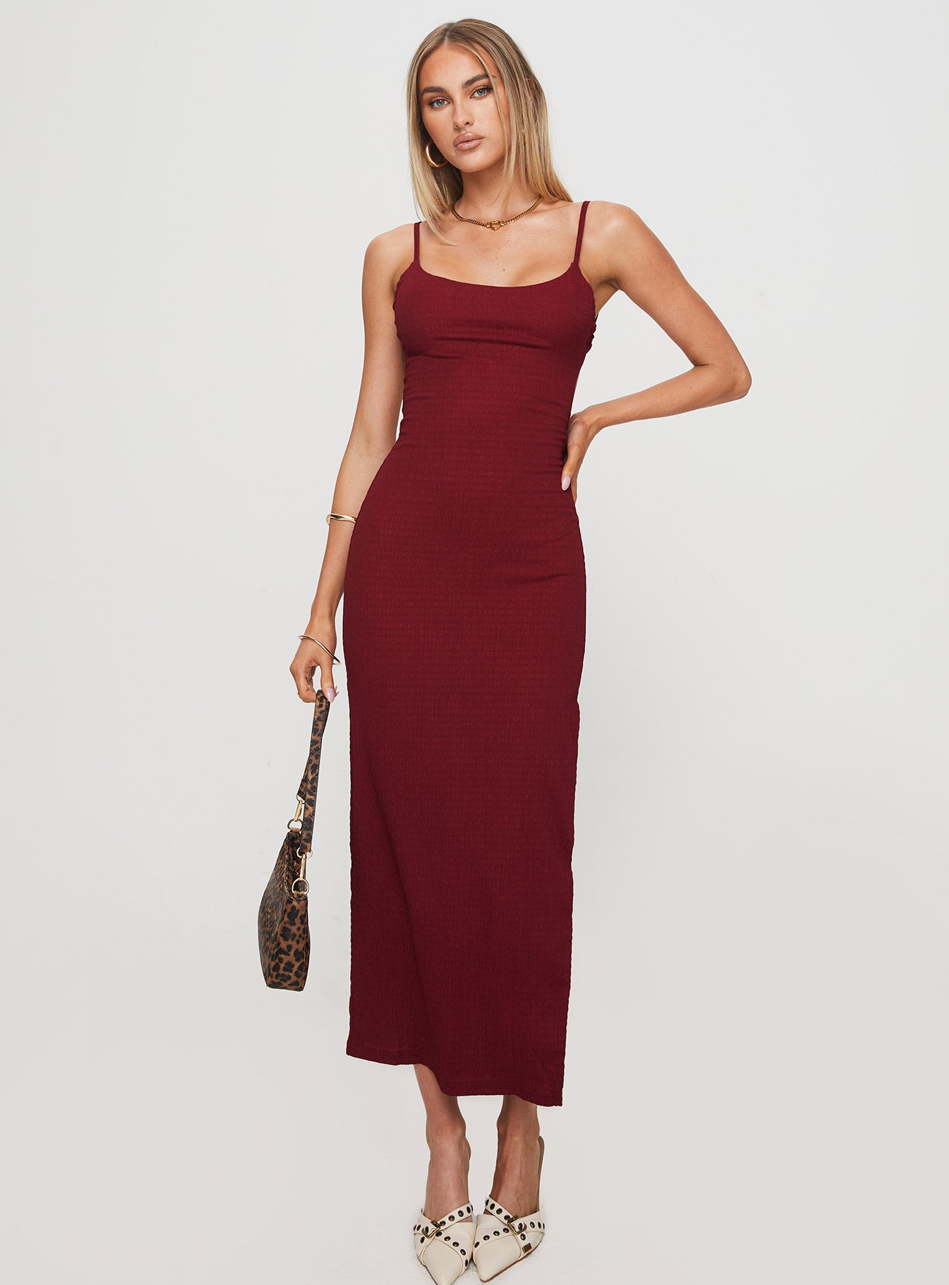 Elestria Maxi Dress Burgundy Outlet Order