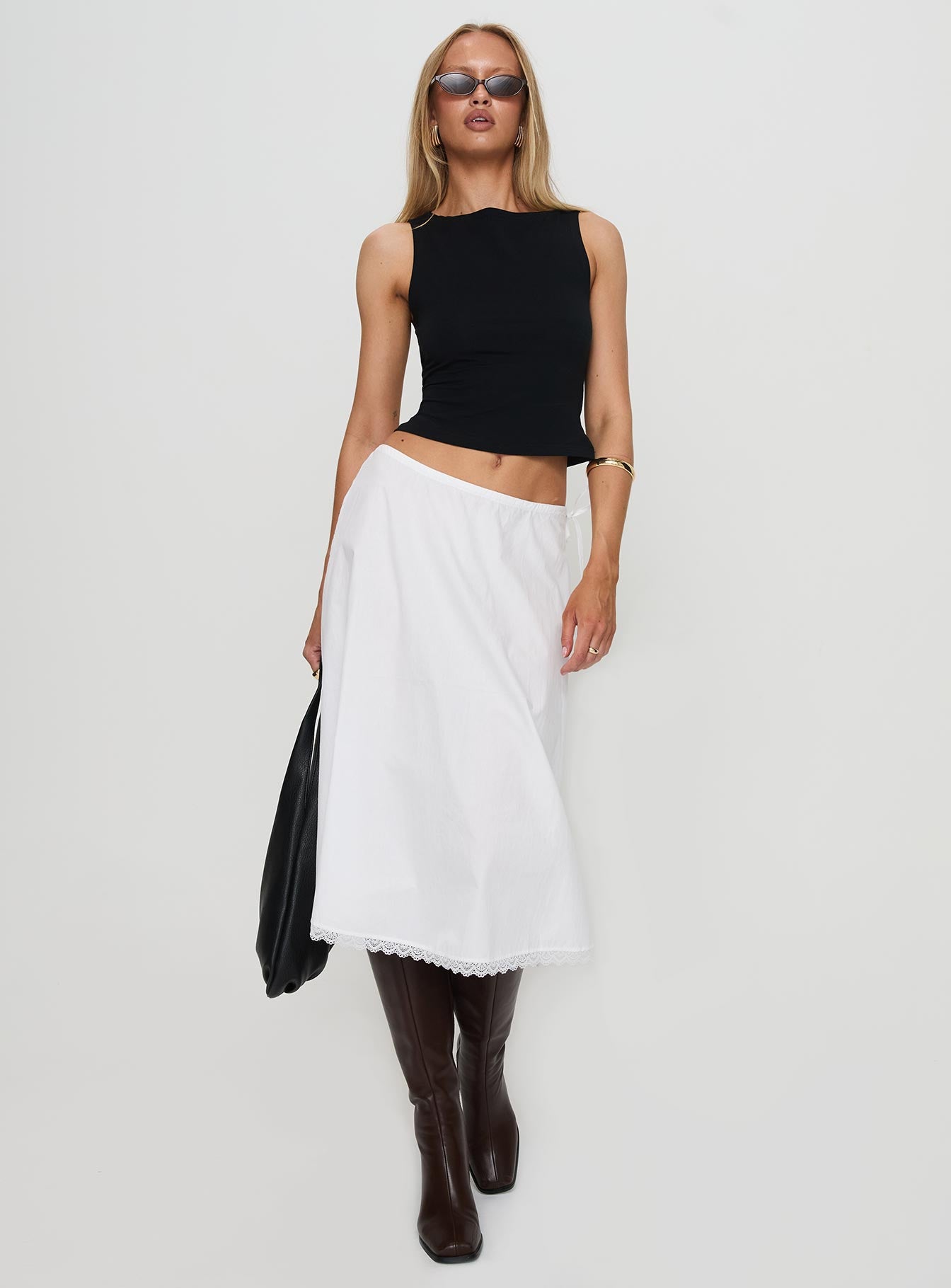 Taka Midi Skirt White Cheap Sale Inexpensive