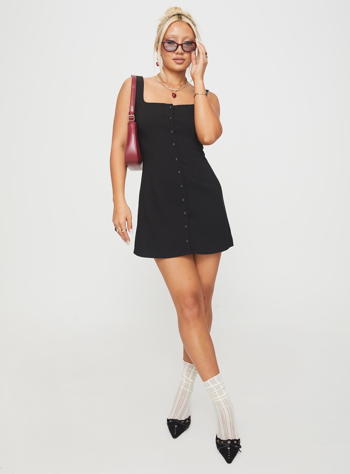 Zamie Mini Dress Black Discount For Cheap