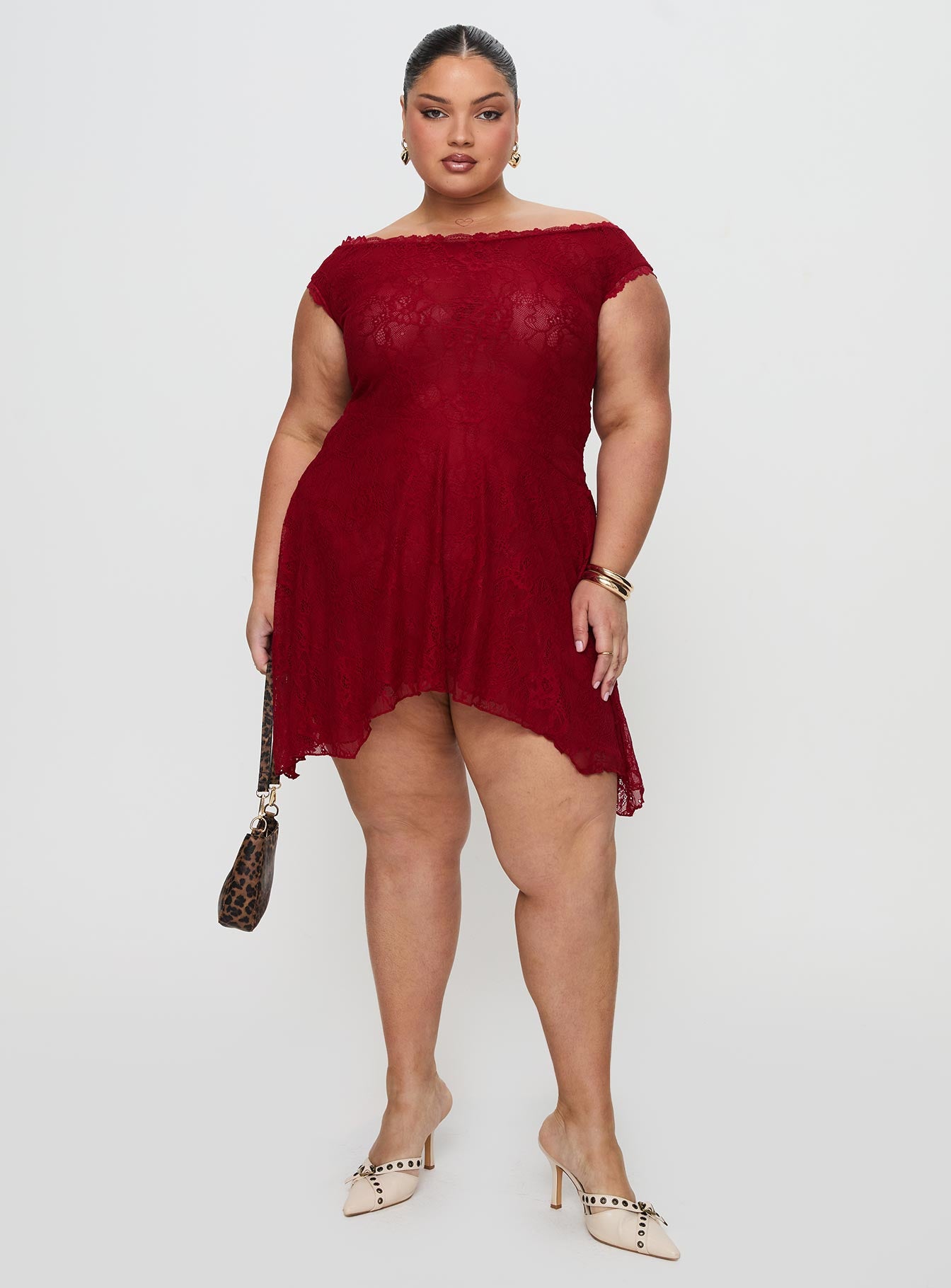 La Dolce Vita Lace Mini Dress Red Sale Recommend