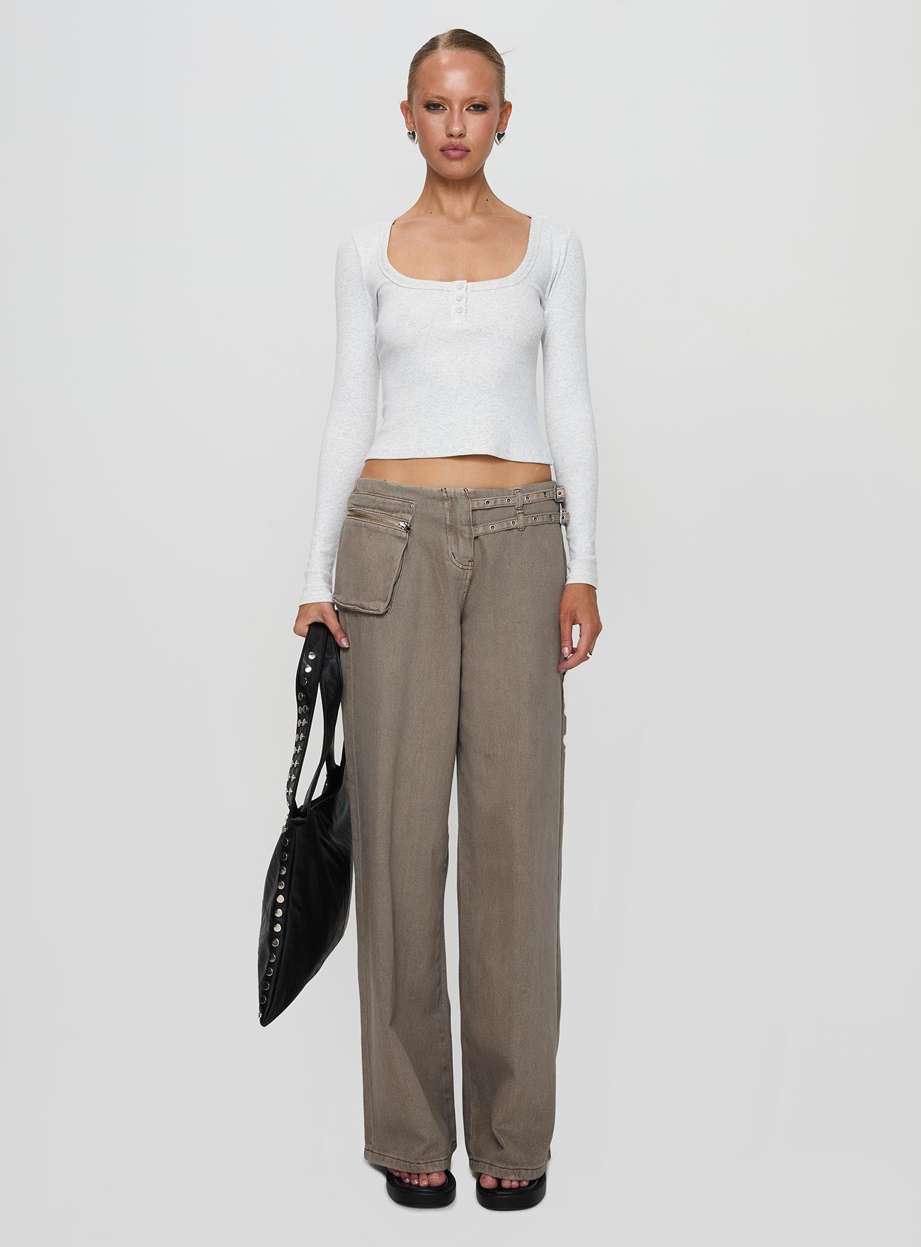 Daphine Long Sleeve Top Grey Discount Manchester