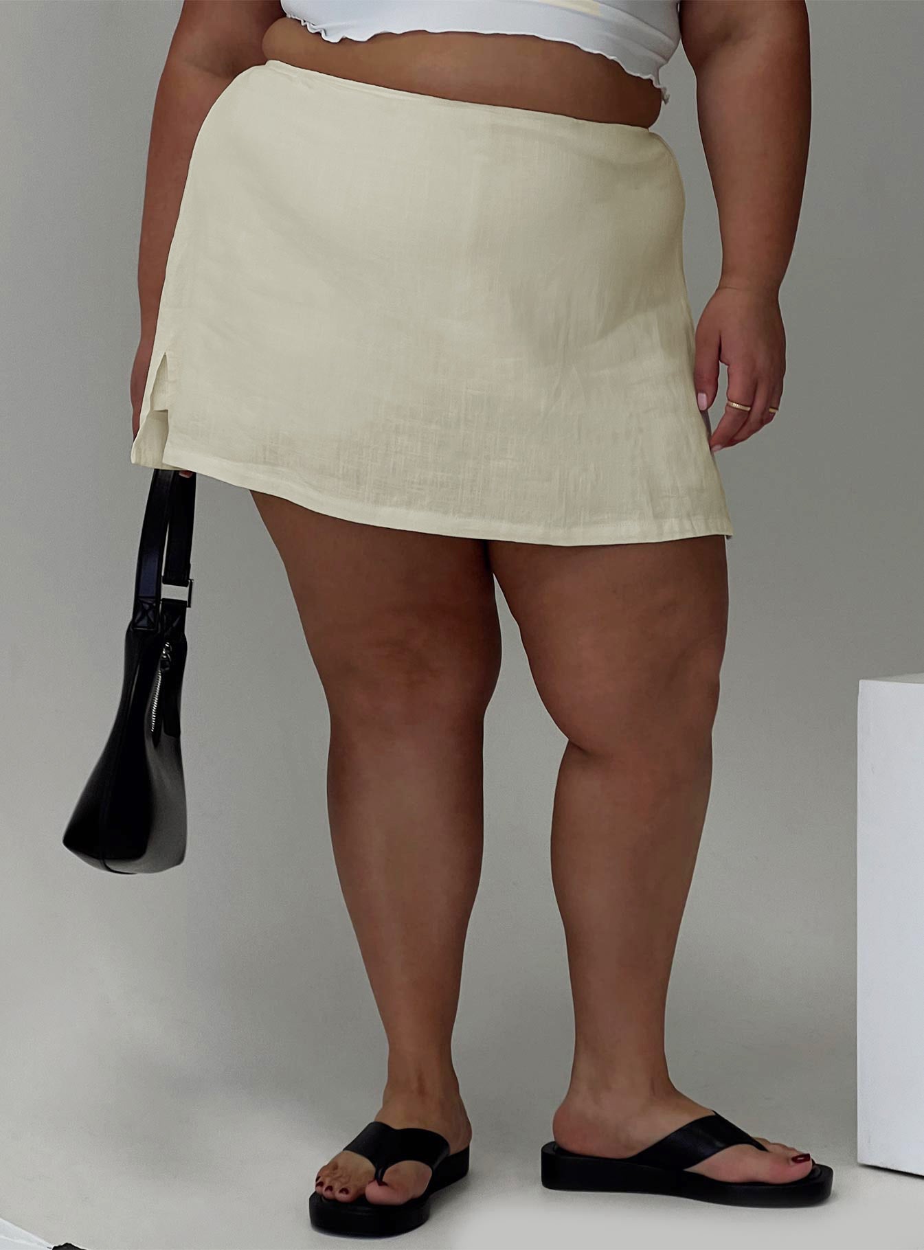 Gigi Skort Linen Cream Curve Ebay