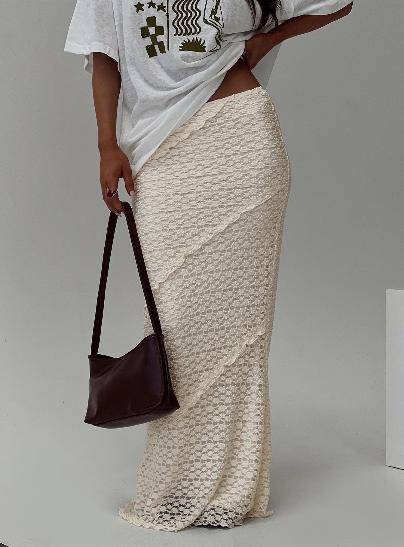 Incandescent Maxi Skirt Cream Free Shipping Shop For