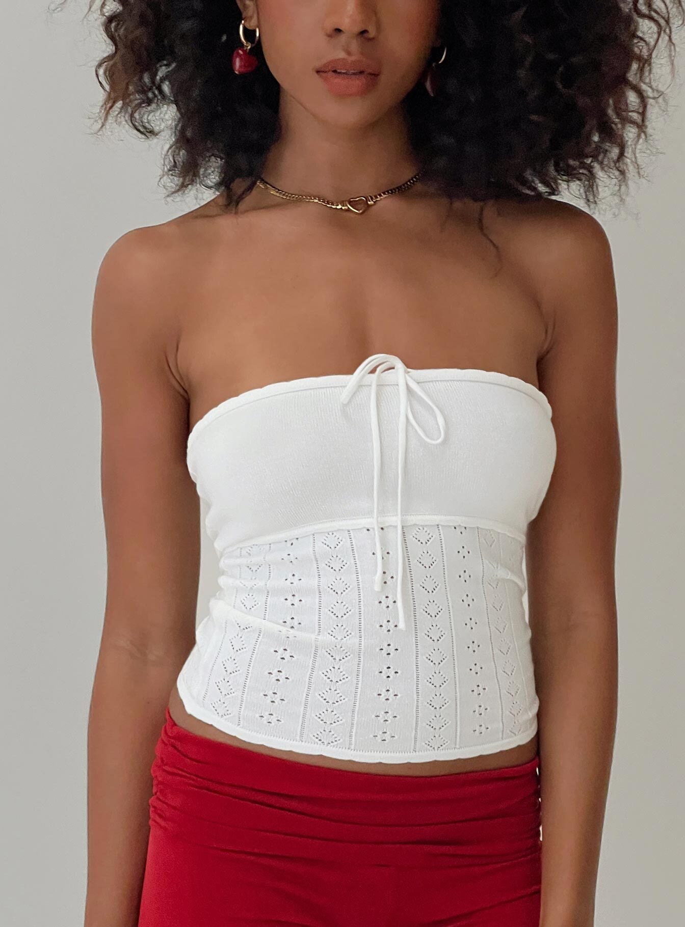 Seona Strapless Top White Cheap Sale Supply