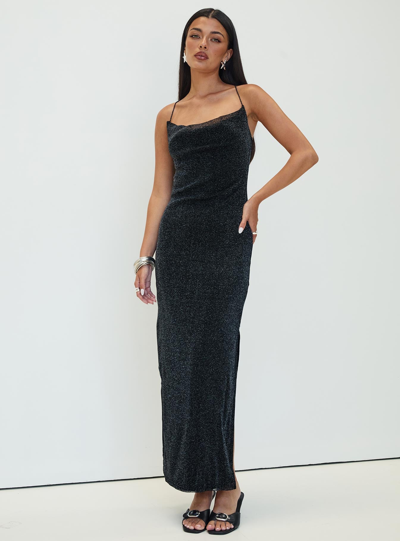 Cutting Edge Maxi Dress Black Glitter Limited Edition Online