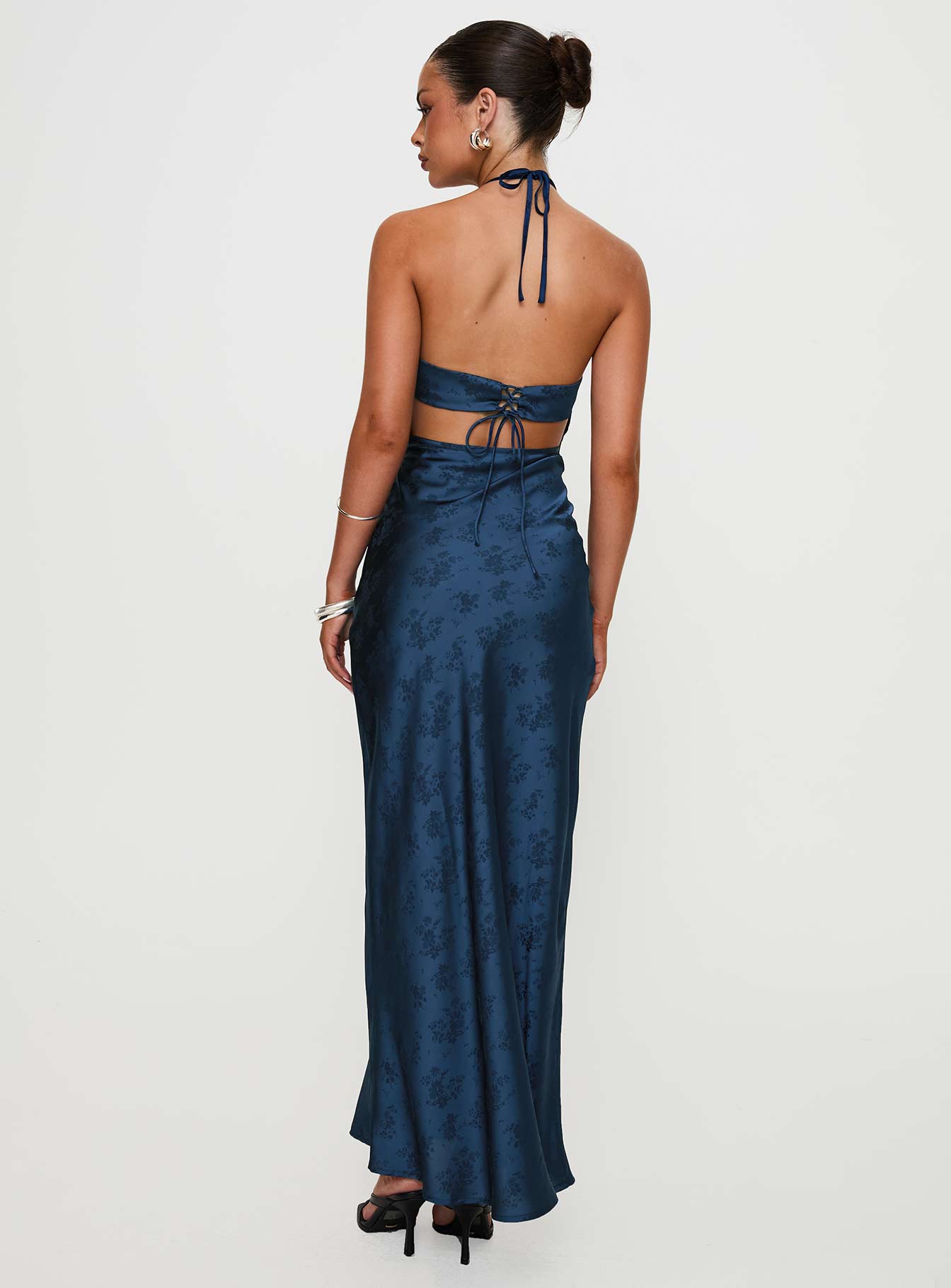 Limosina Halter Maxi Dress Navy Free Shipping 2025