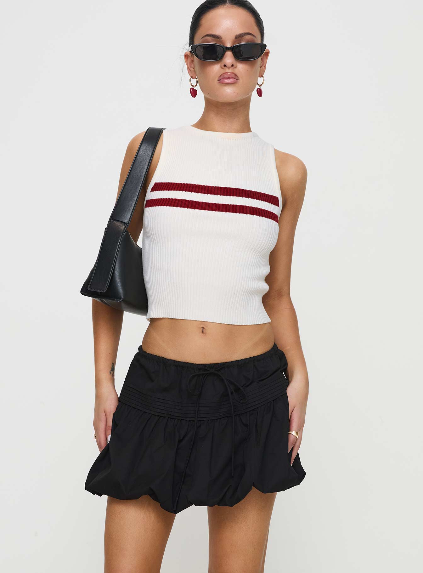 Dear London Bubble Hem Mini Skirt Black Free Shipping Supply