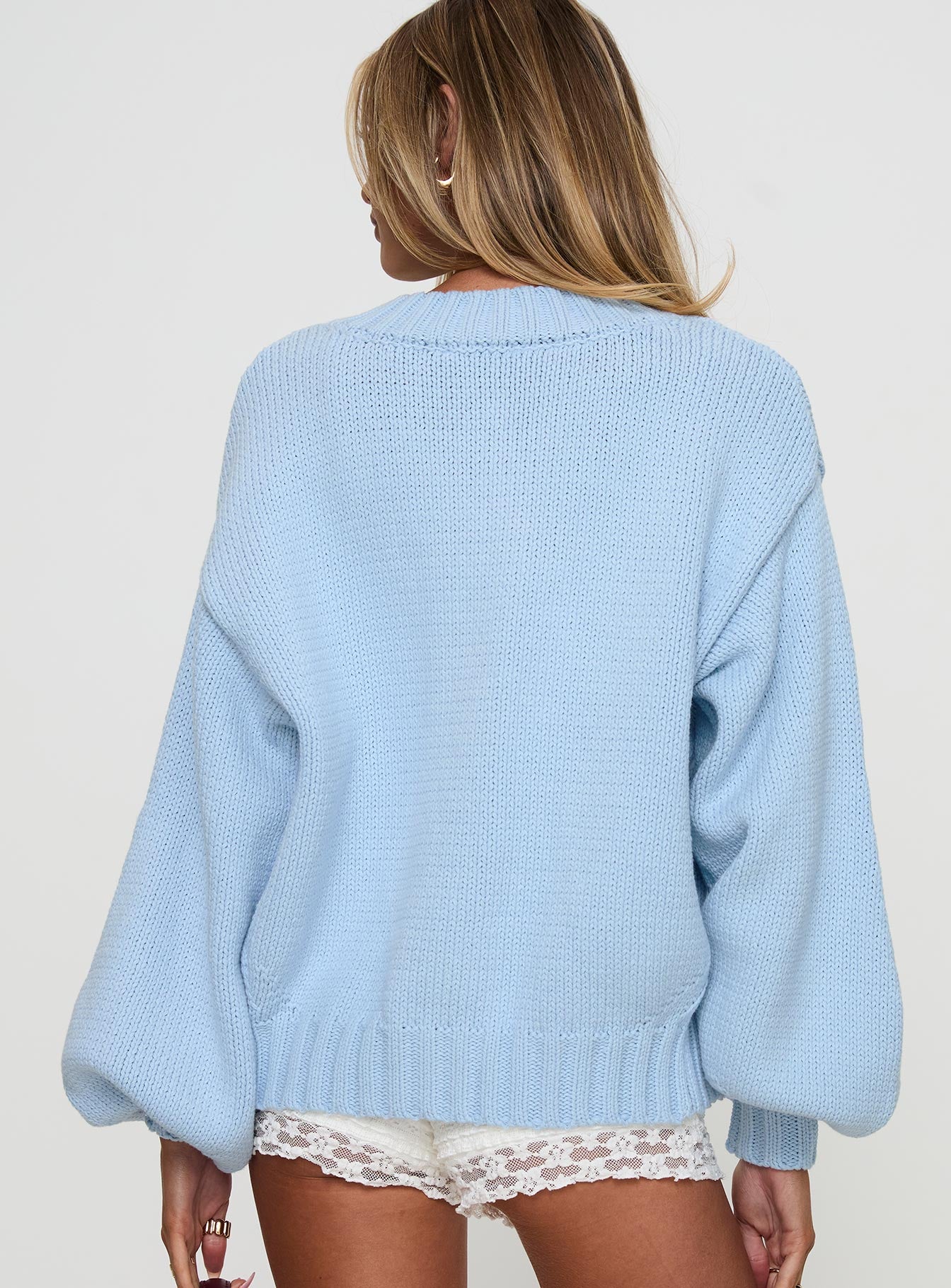 Edern Cardigan Blue Free Shipping Cost