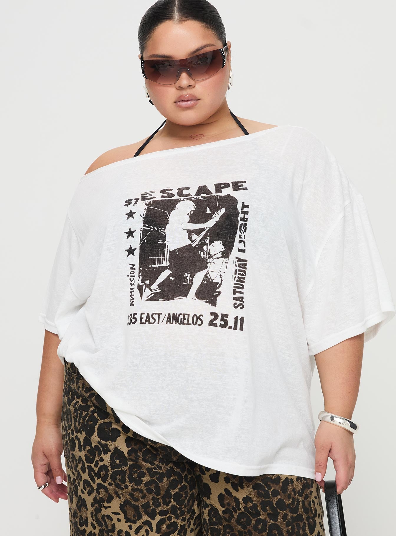 Kippa Off The Shoulder Tee White Curve Cheap Online Store