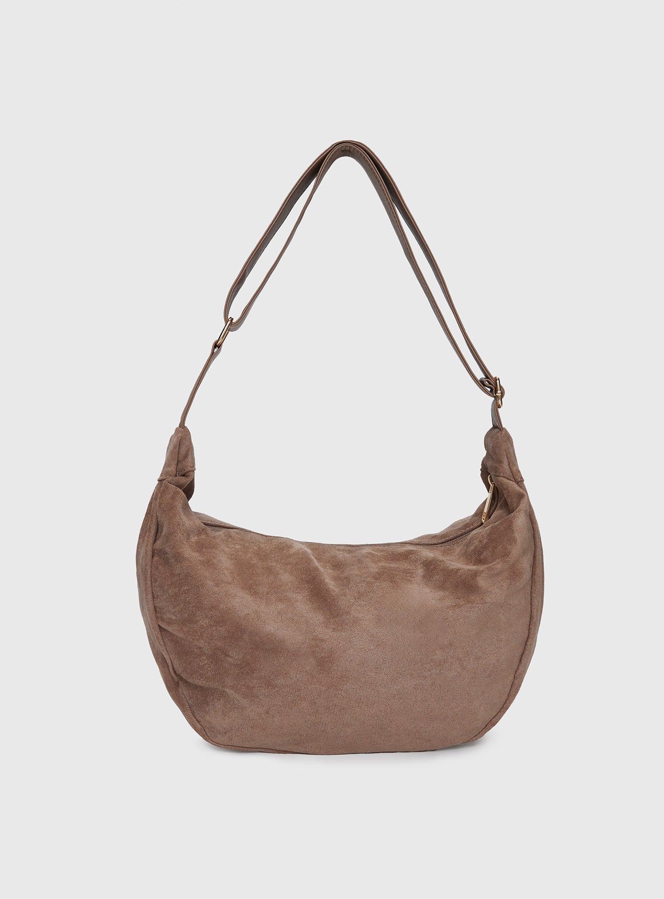 Ransom Faux Suede Shoulder Bag Taupe Cheap Sale