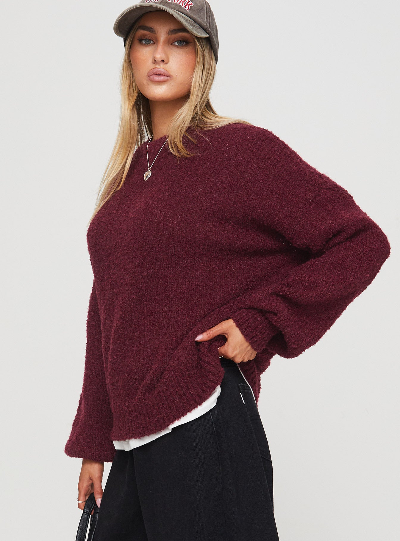 Niomie Knit Sweater Burgundy Cheap Store