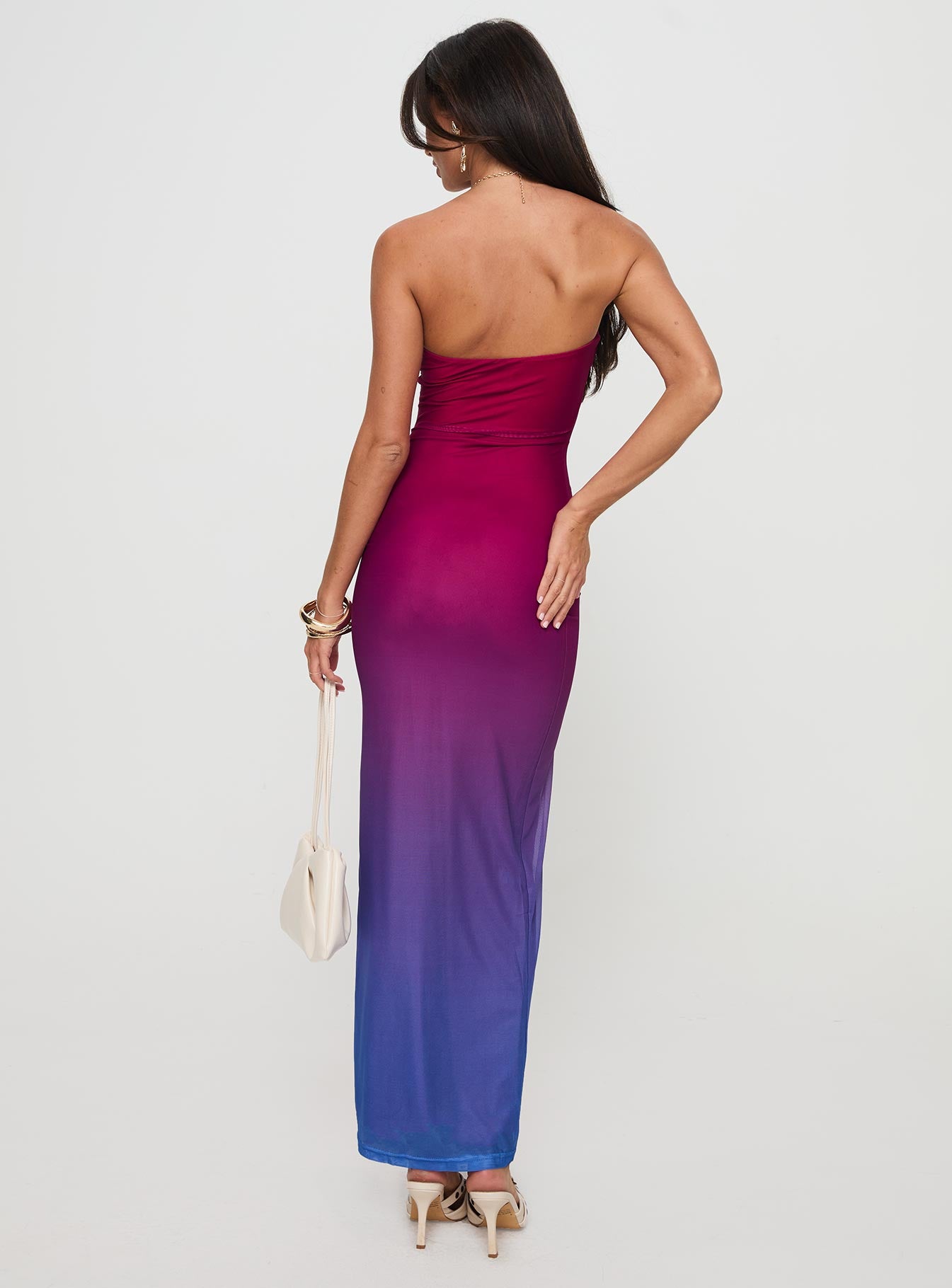 Stolen Love Strapless Maxi Dress Pink / Purple Ombre Reliable For Sale