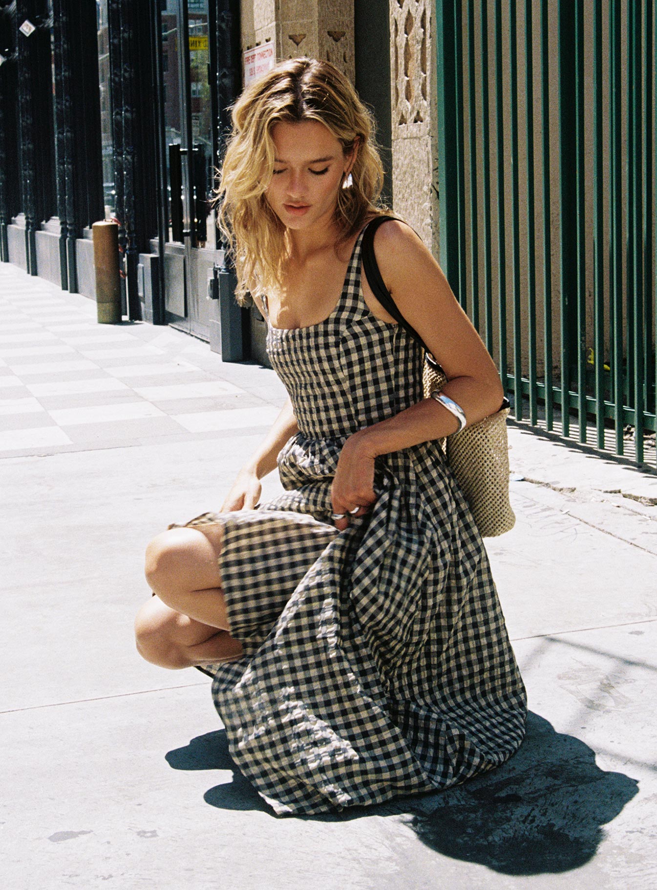 Cartmel Check Maxi Dress Black / Cream Tall Free Shipping Comfortable