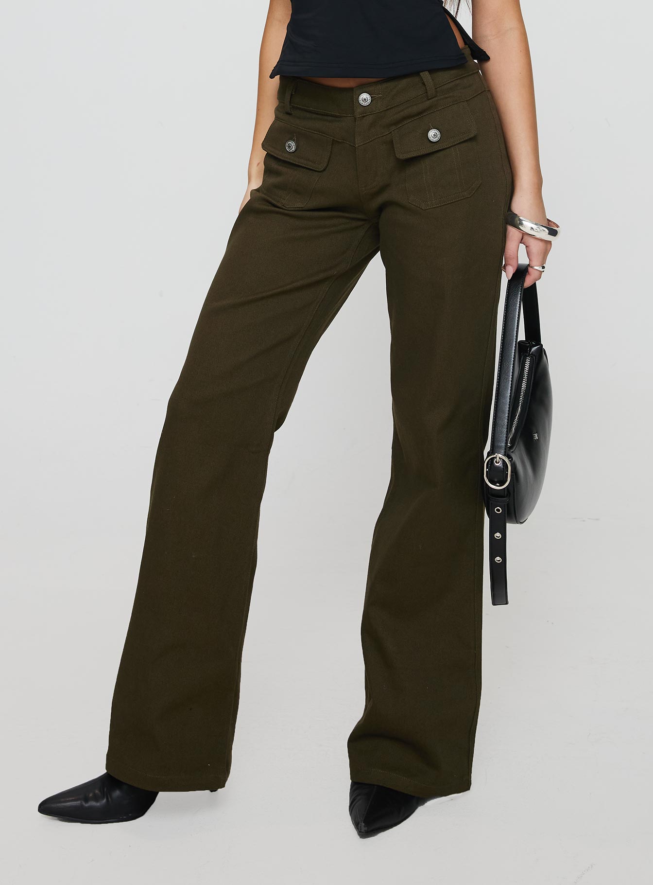 Benicale Low Rise Cargo Pants Olive For Nice