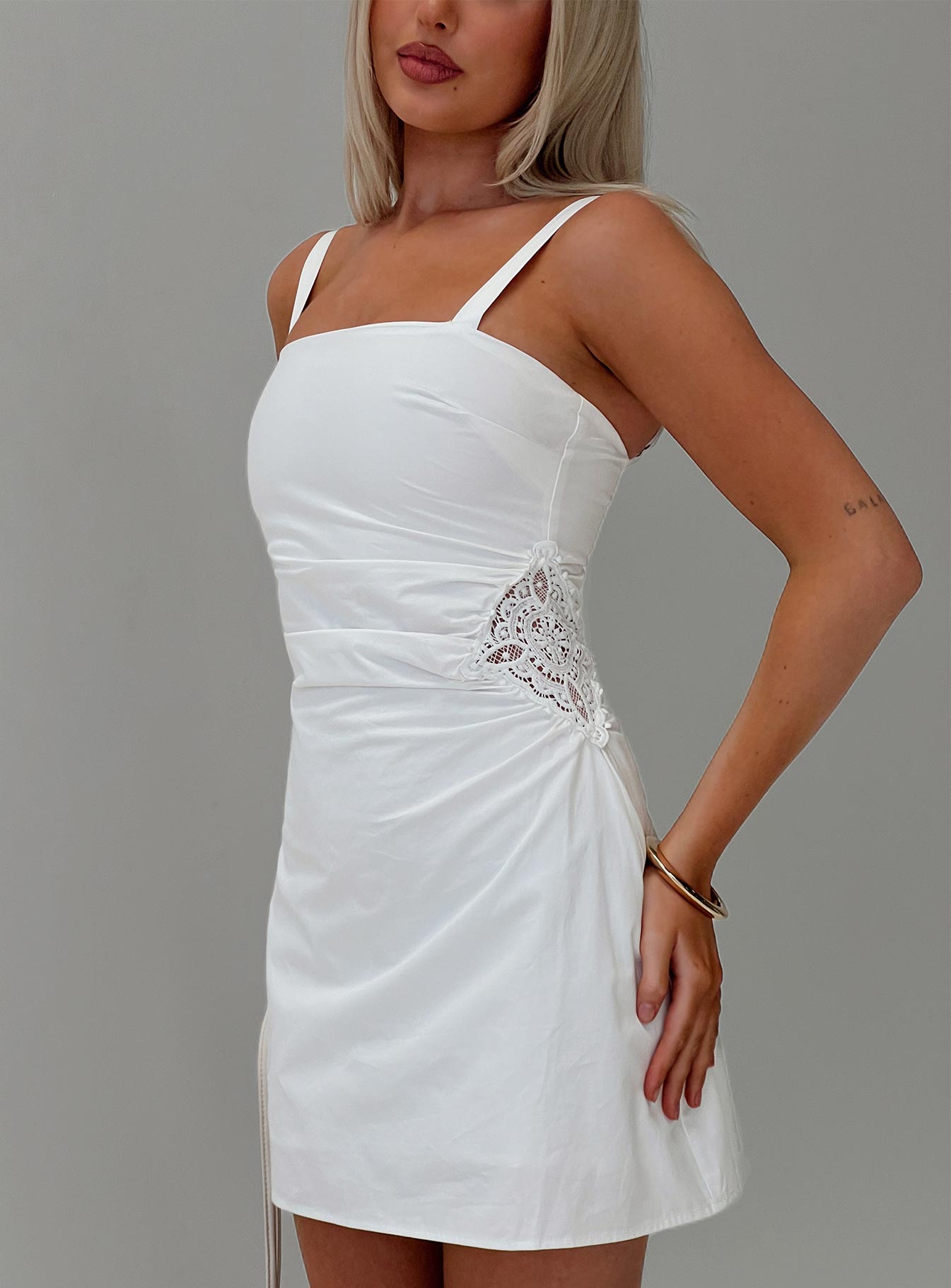 Doiley Moiley Mini Dress White 2025 Cheap Pice