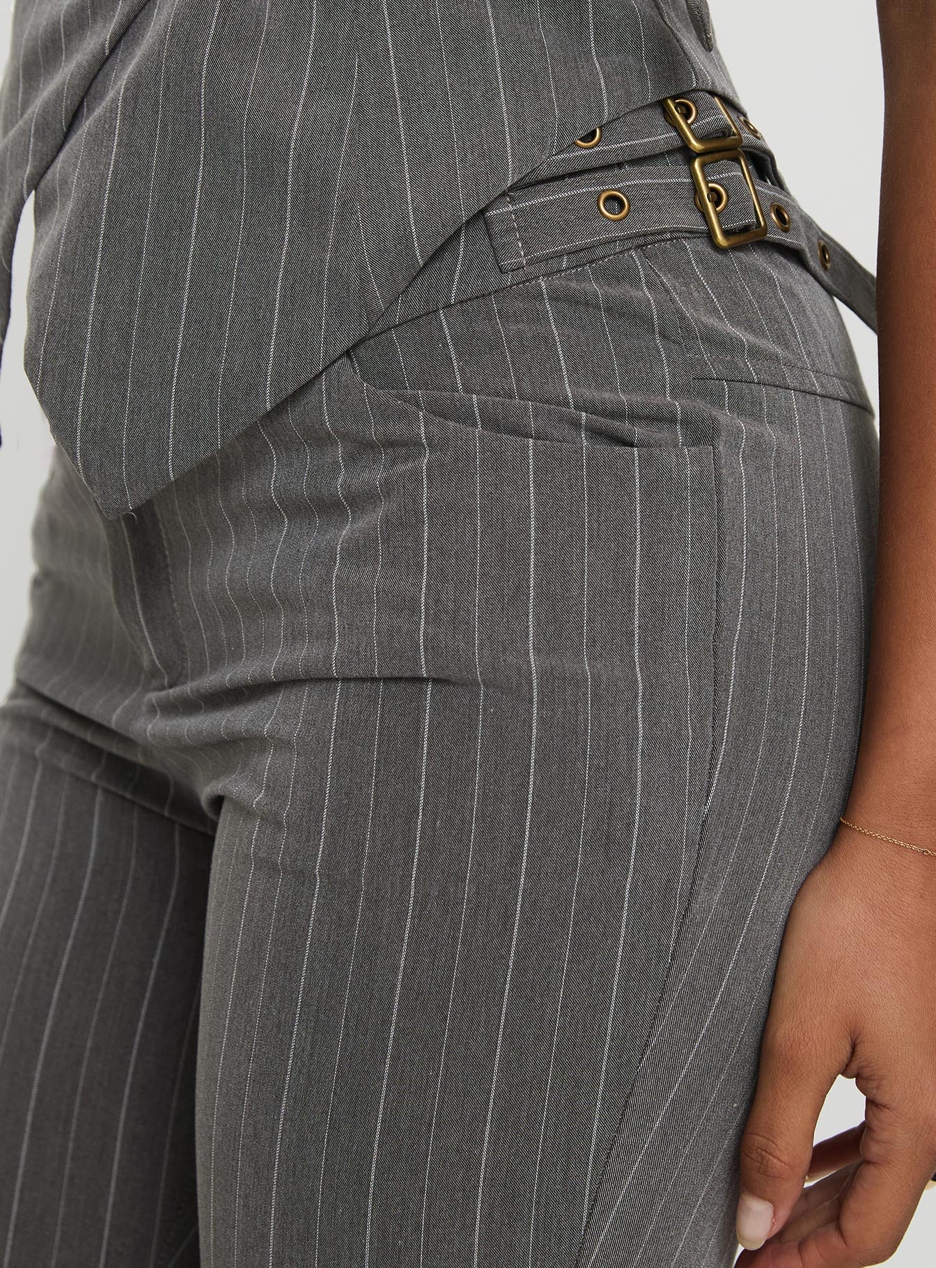 Calexico Buckle Pant Grey Pinstripe Buy Cheap Manchester