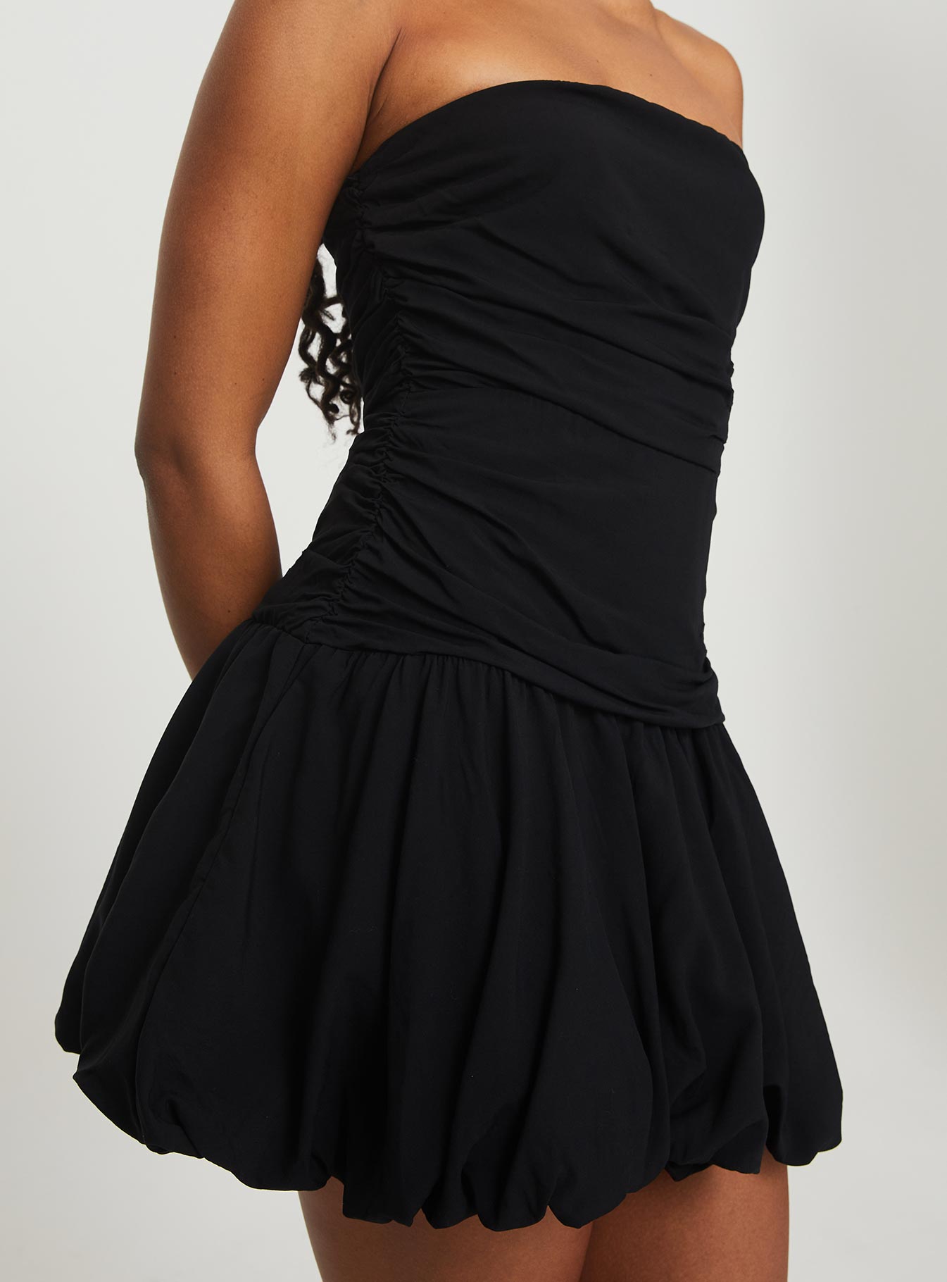 Glamour Girl Strapless Bubble Hem Mini Dress Black Sale Tumblr