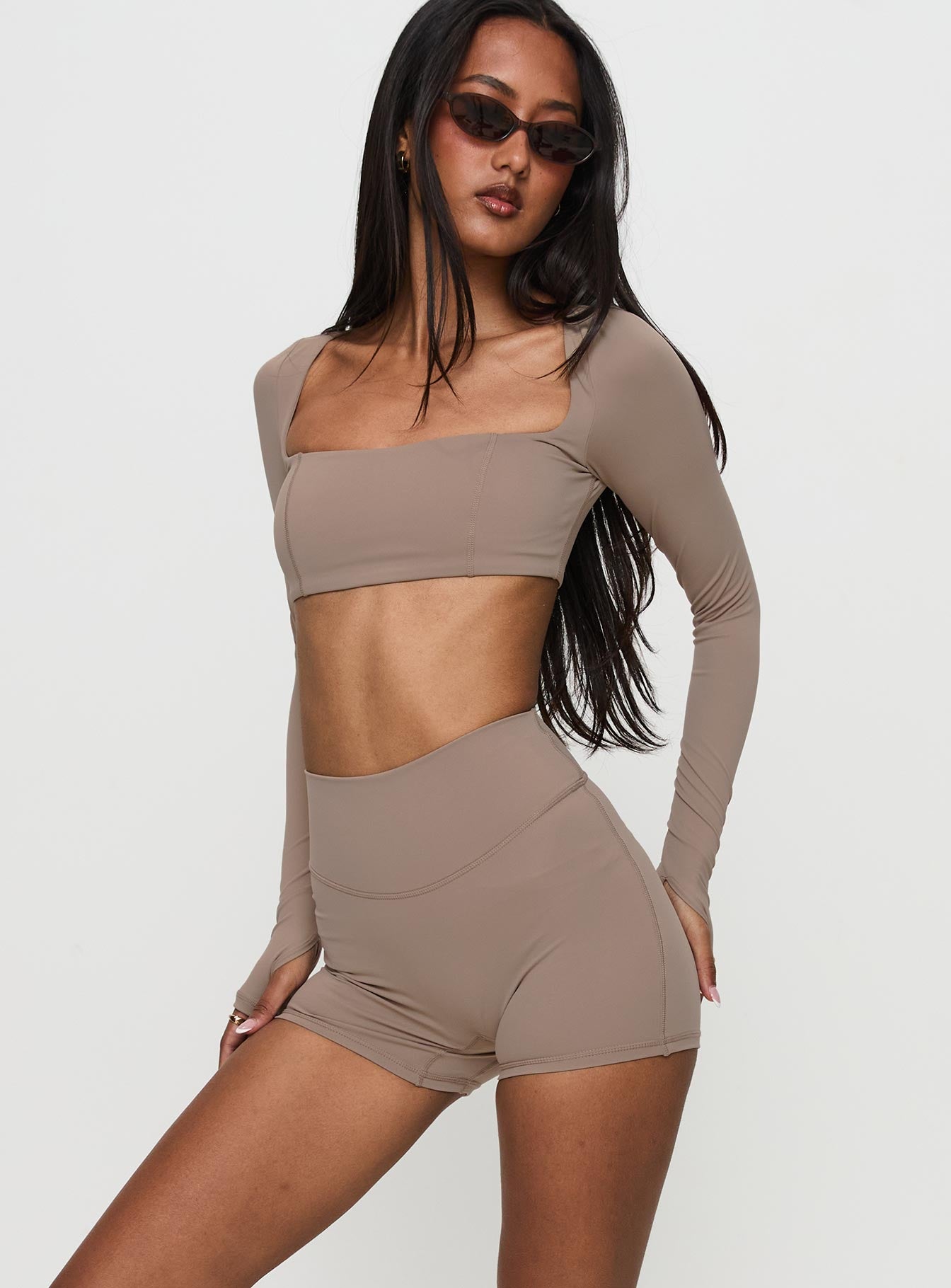 Touchdown Active Contour Short Taupe Discount Brand New Unisex