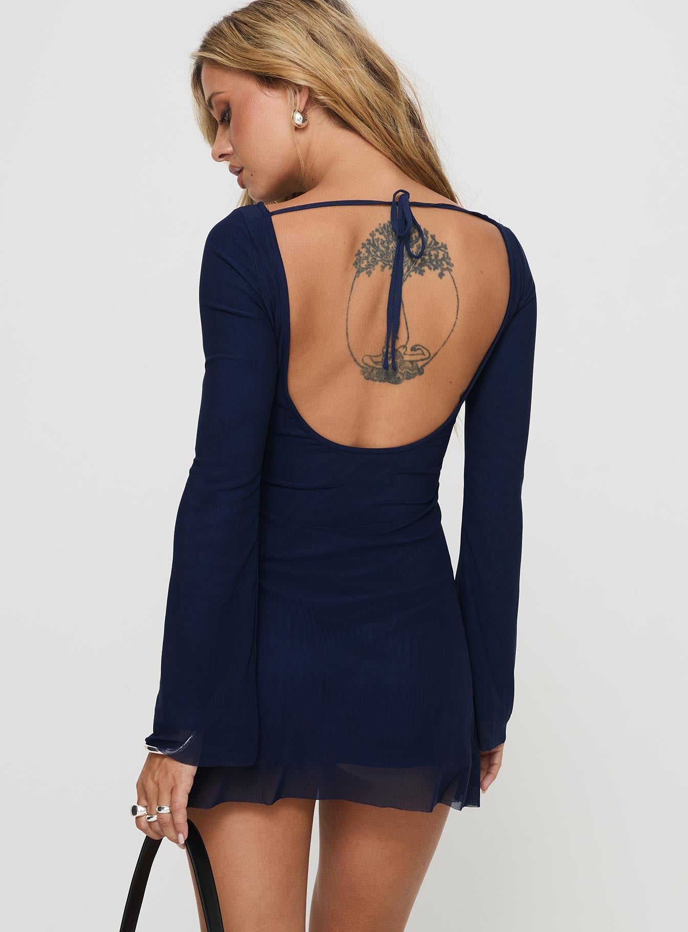 Lukea Long Sleeve Mini Dress Navy Quality Free Shipping Outlet