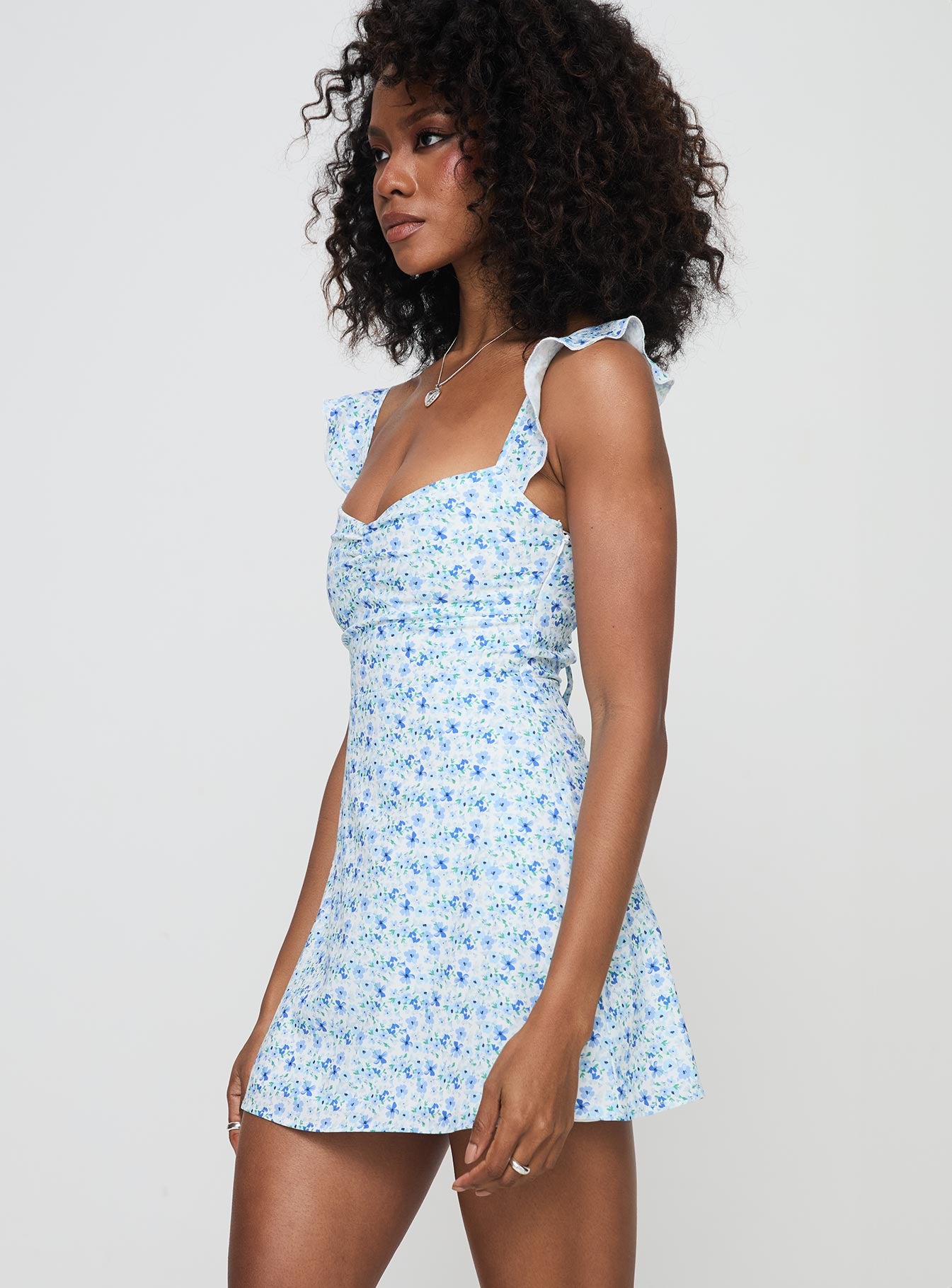 Landon Mini Dress Blue Floral Sale Low Shipping Fee