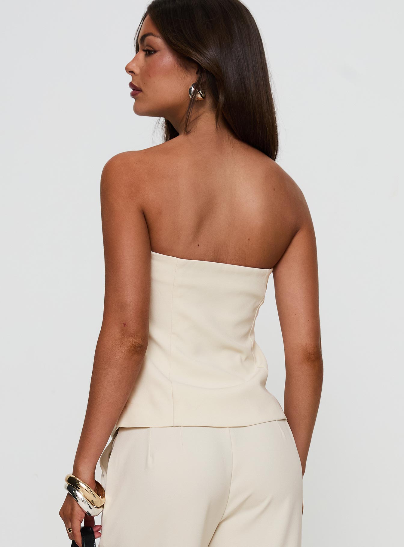 Irresistible Strapless Top Cream Popular