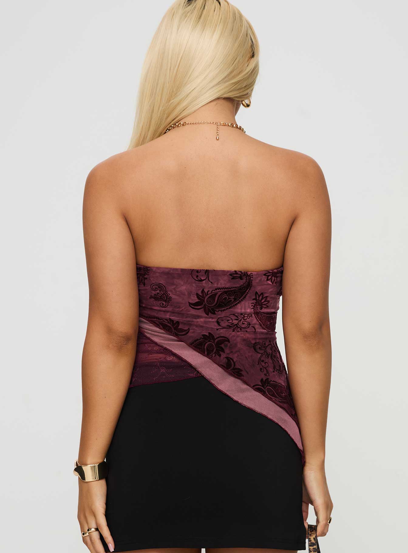 Lourde Strapless Top Wine Low Pice Fee Shipping Online
