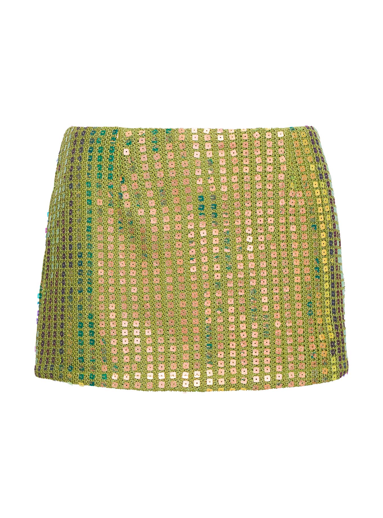 Zelaia Shimmer Mini Skirt Green Sale 2025 Unisex