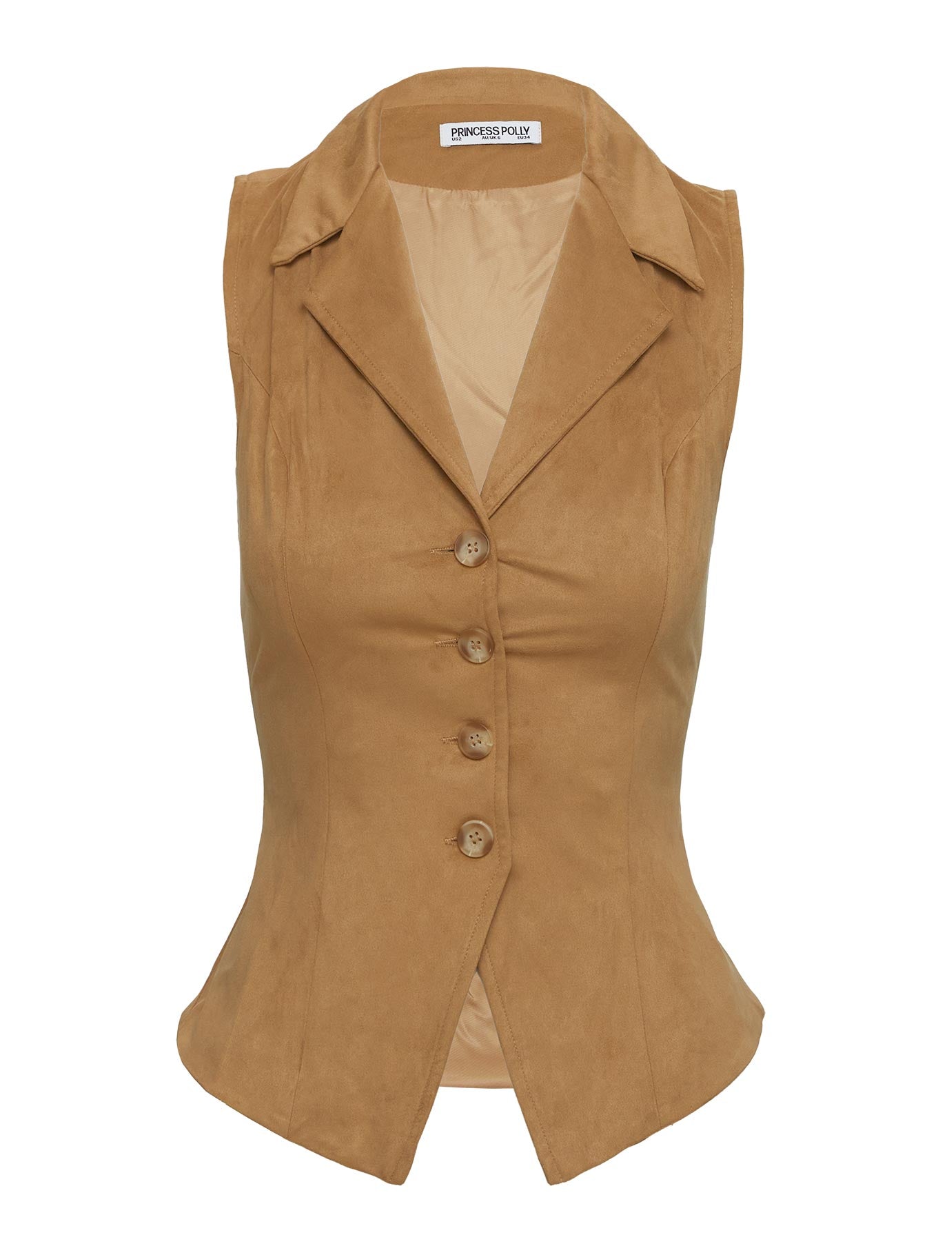 Oh So Retro Faux Suede Vest Beige Visit Sale Online