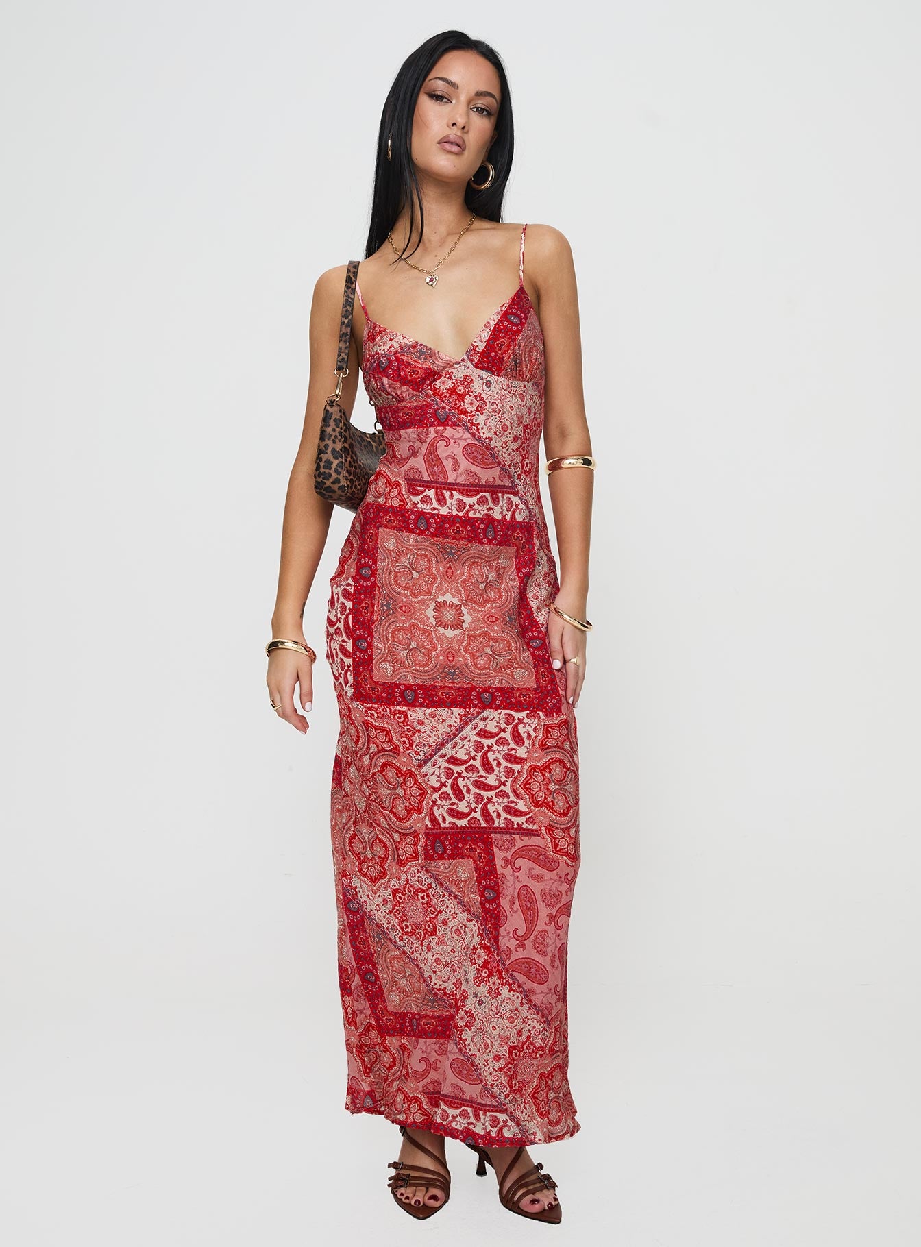 Sugar Plum Maxi Dress Red Paisley Clearance Inexpensive