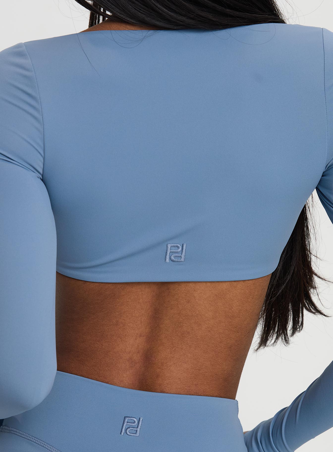 Set Point Active Square Neck Long Sleeve Top Blue Cheap Sale Best Wholesale