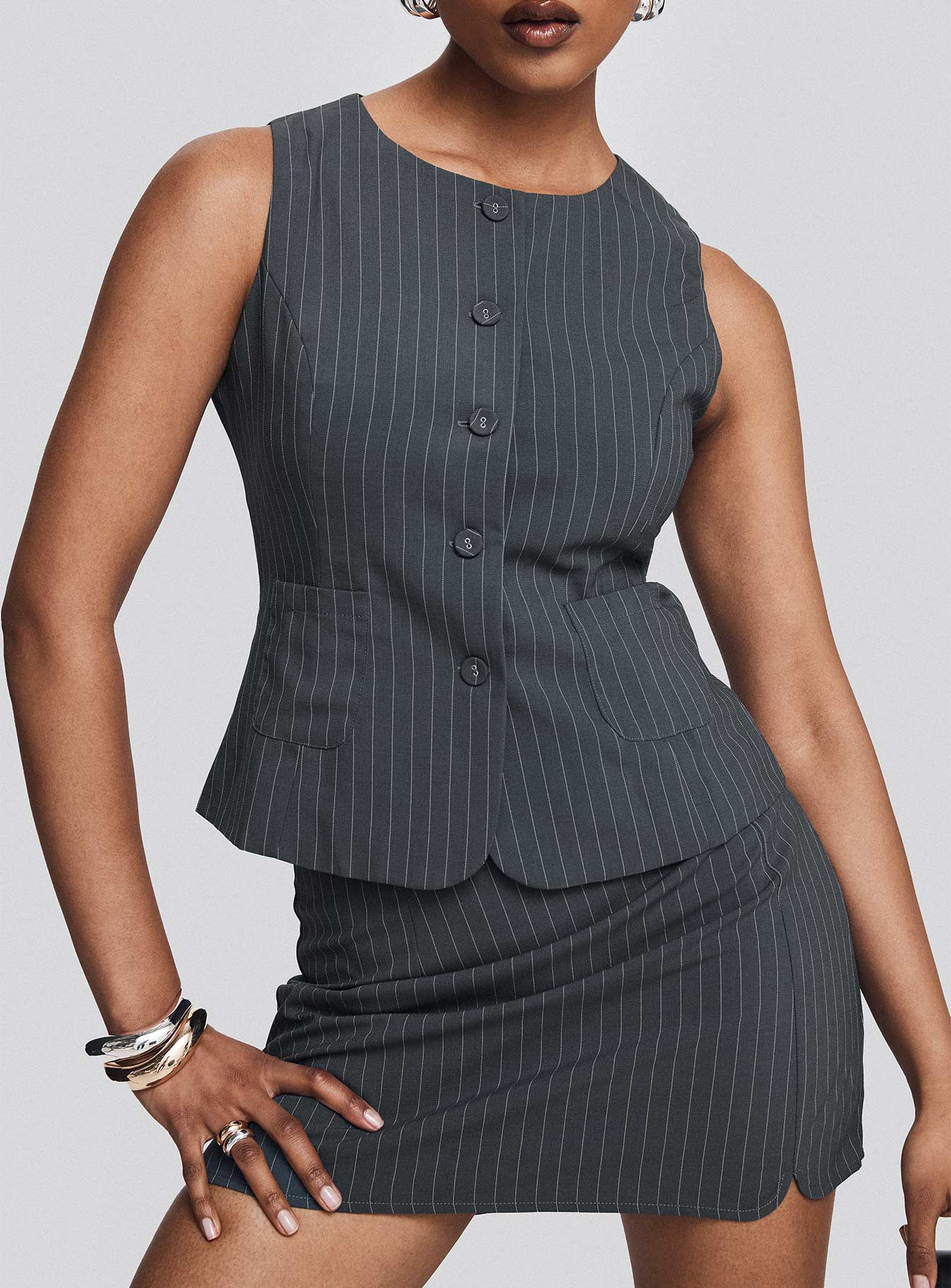 Legrasse Set Charcoal Pinstripe Low Shipping Cheap Pice