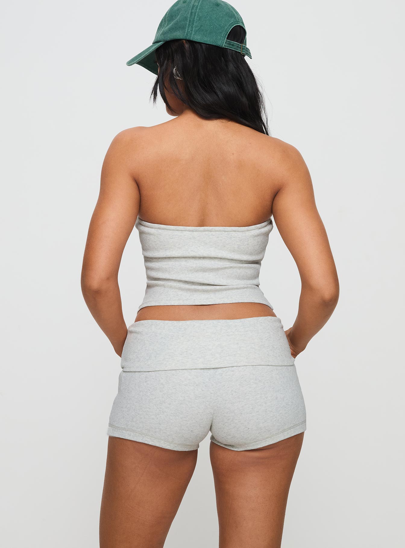 Baseline Low Rise Rib Shorts Grey Marle 100% Original Sale Online