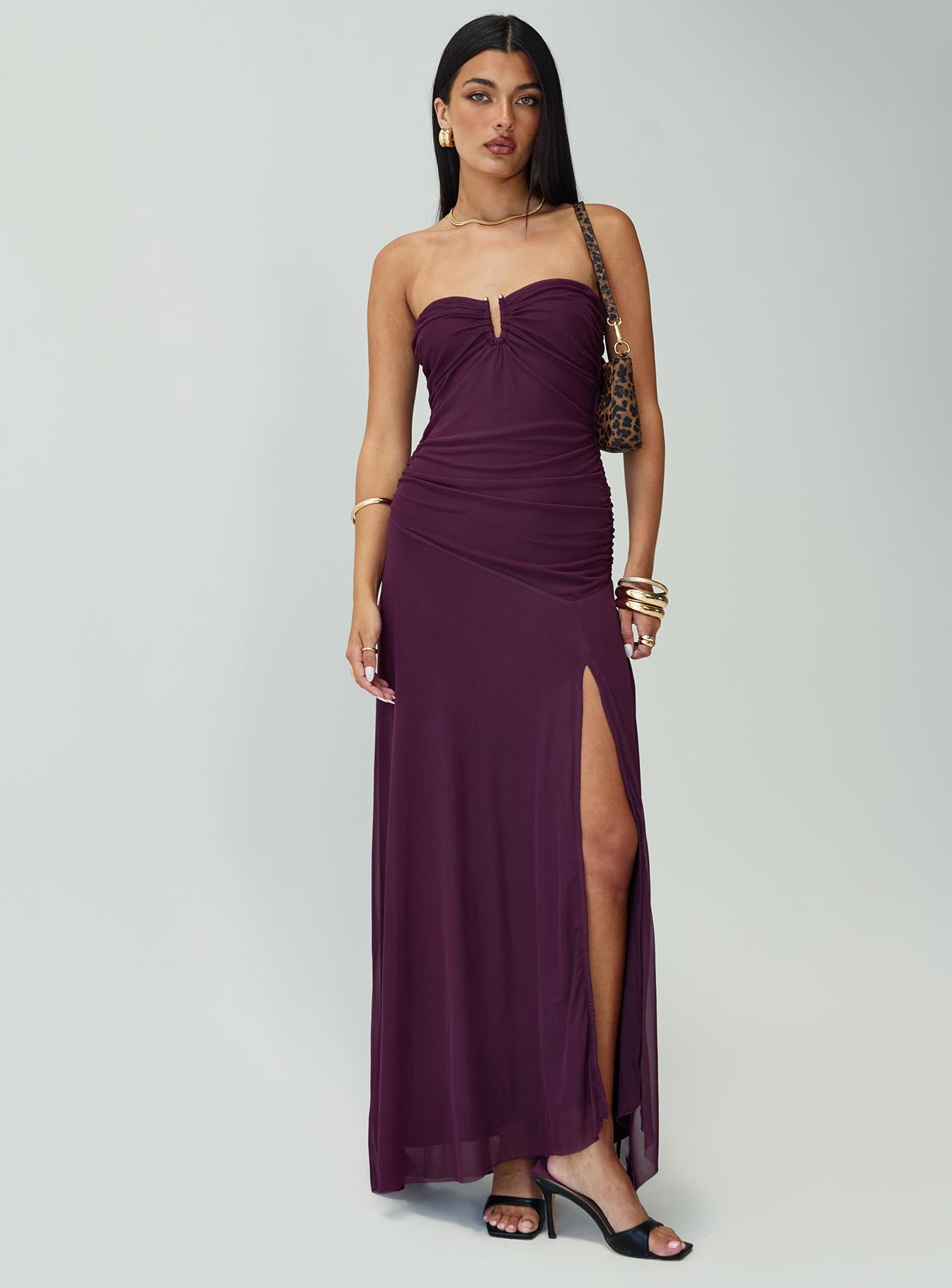 Barbarella Strapless Maxi Dress Purple Clearance Reliable