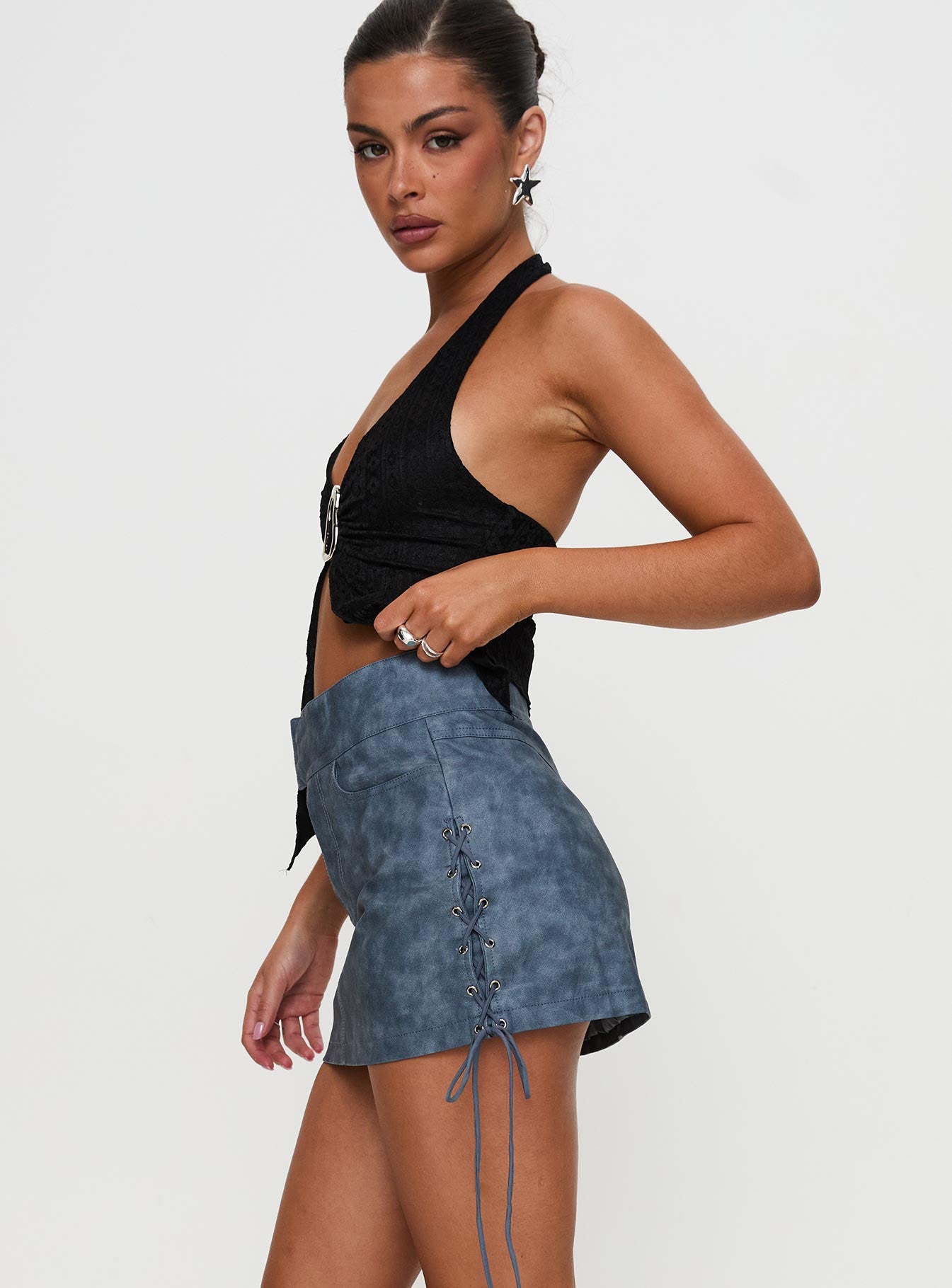 Ceejay Faux Leather Mini Skirt Slate Clearance Websites