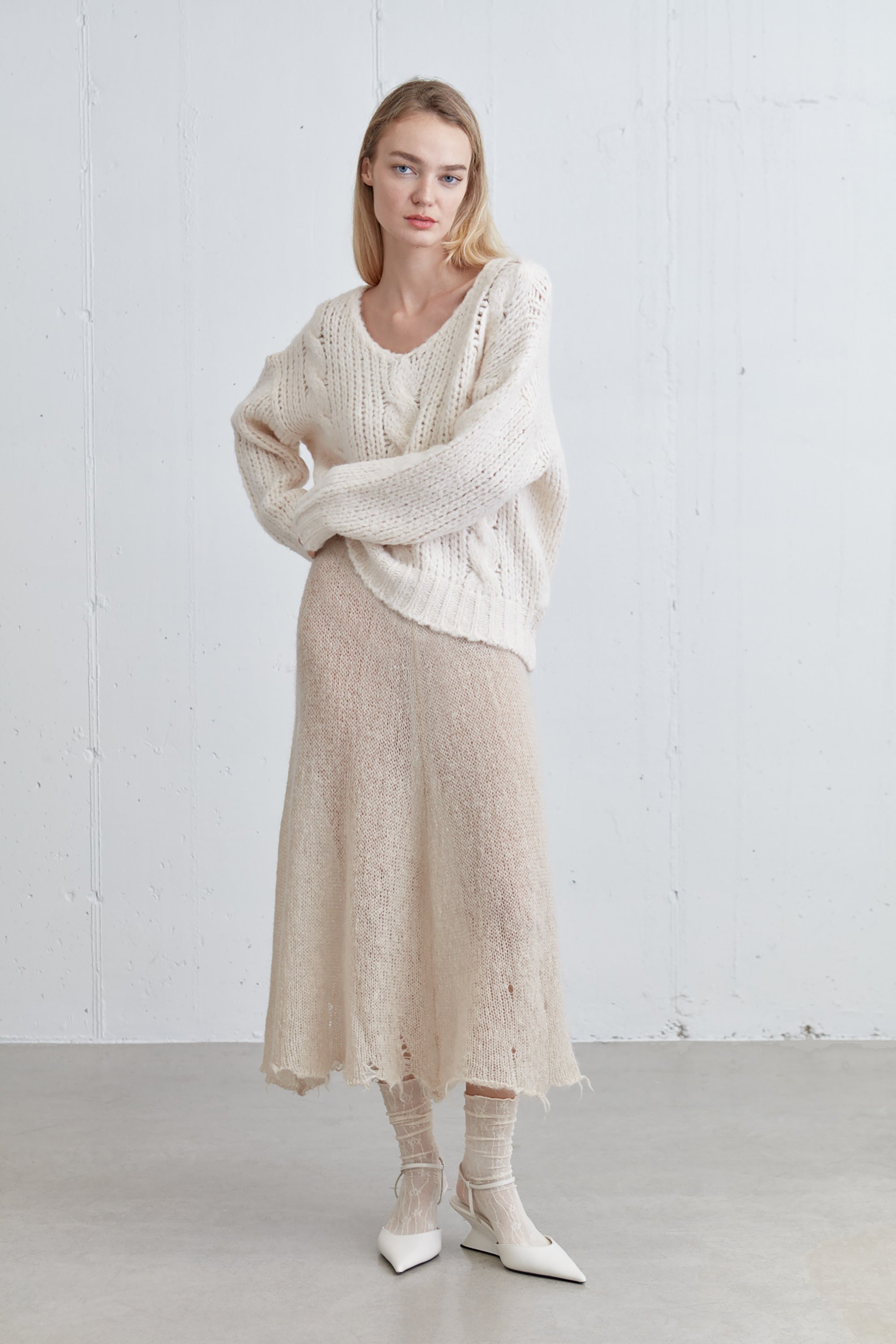 RELAXED FIT CABLE KNIT SWEATER Many Kinds Of Online