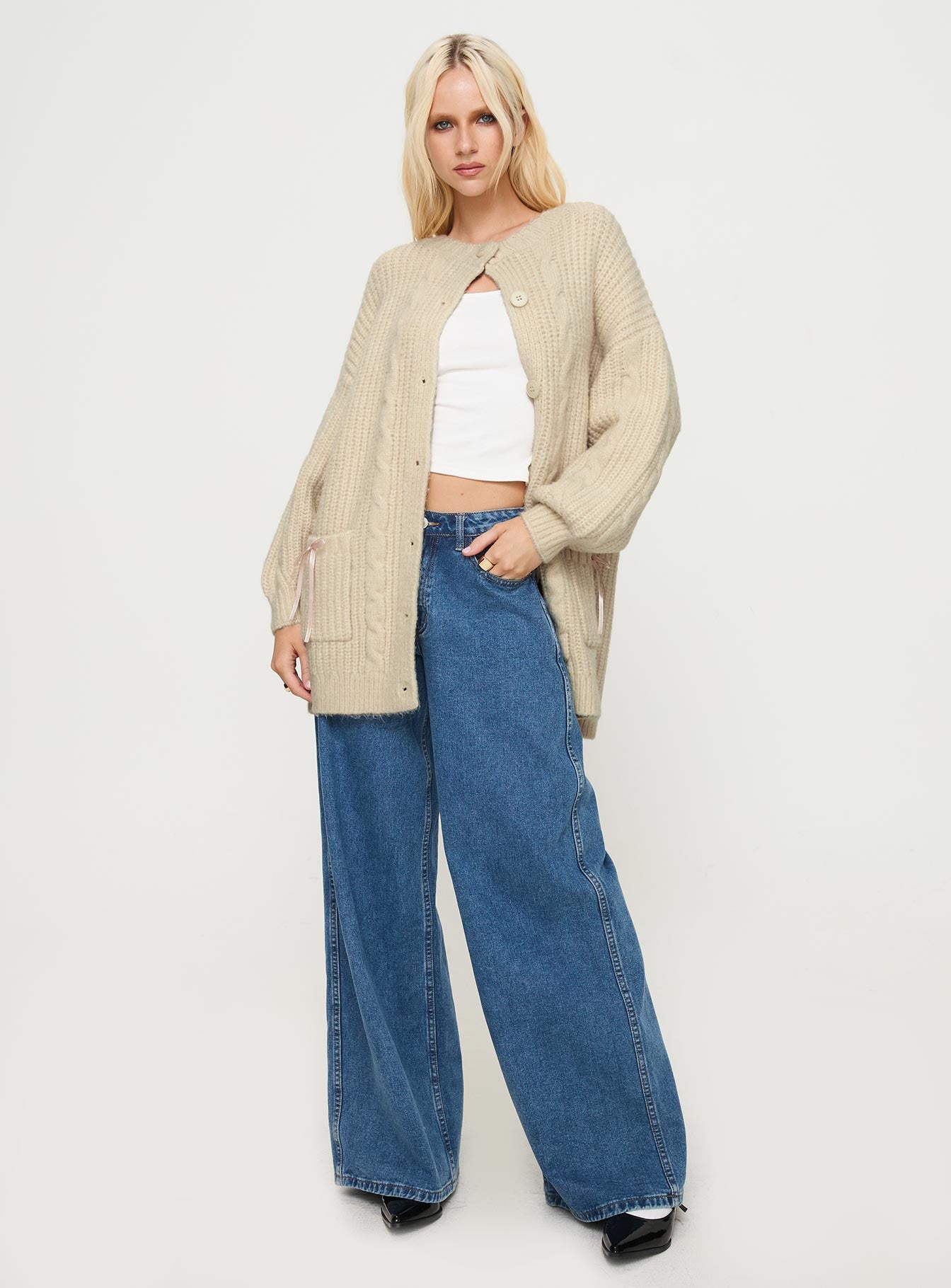 Cameliah Knit Cardigan Cream Cheap Geniue Stockist