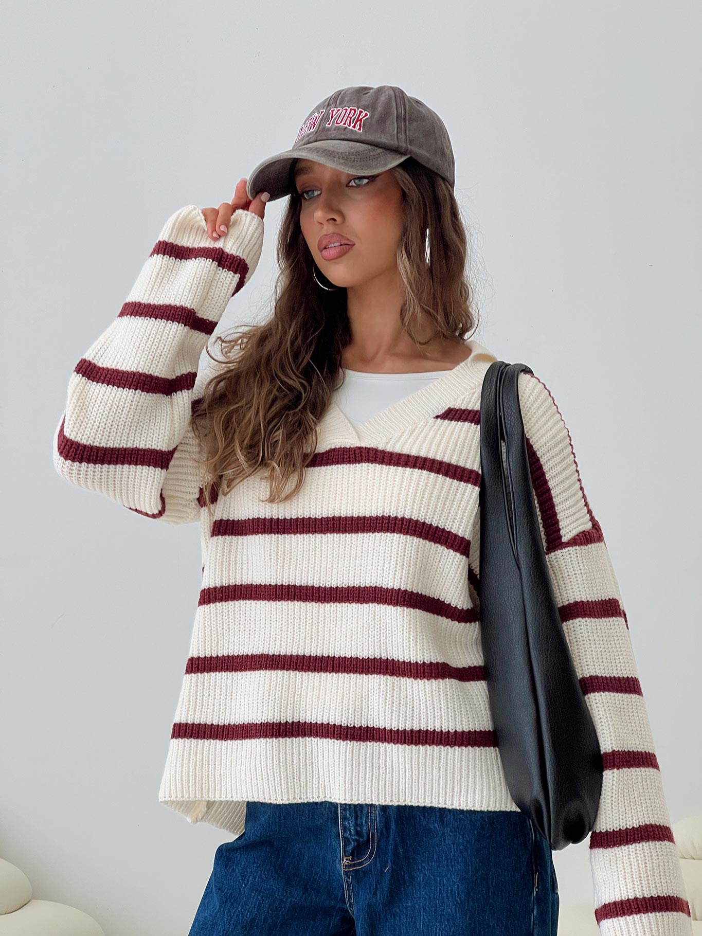 Forte Knit Sweater Red / Cream Sale Fashion