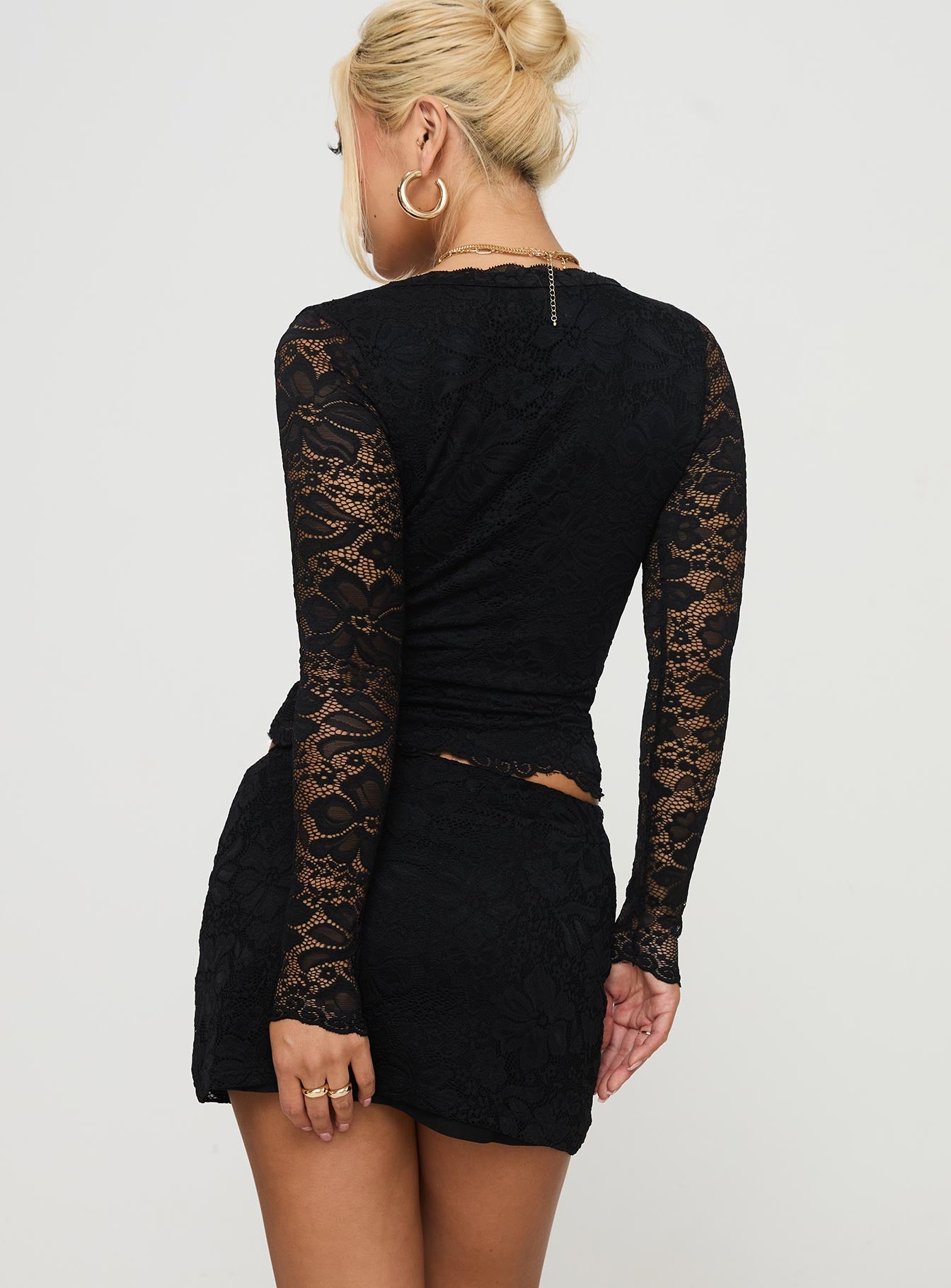 Morgynne Lace V Neck Set Black Sale With Credit Card