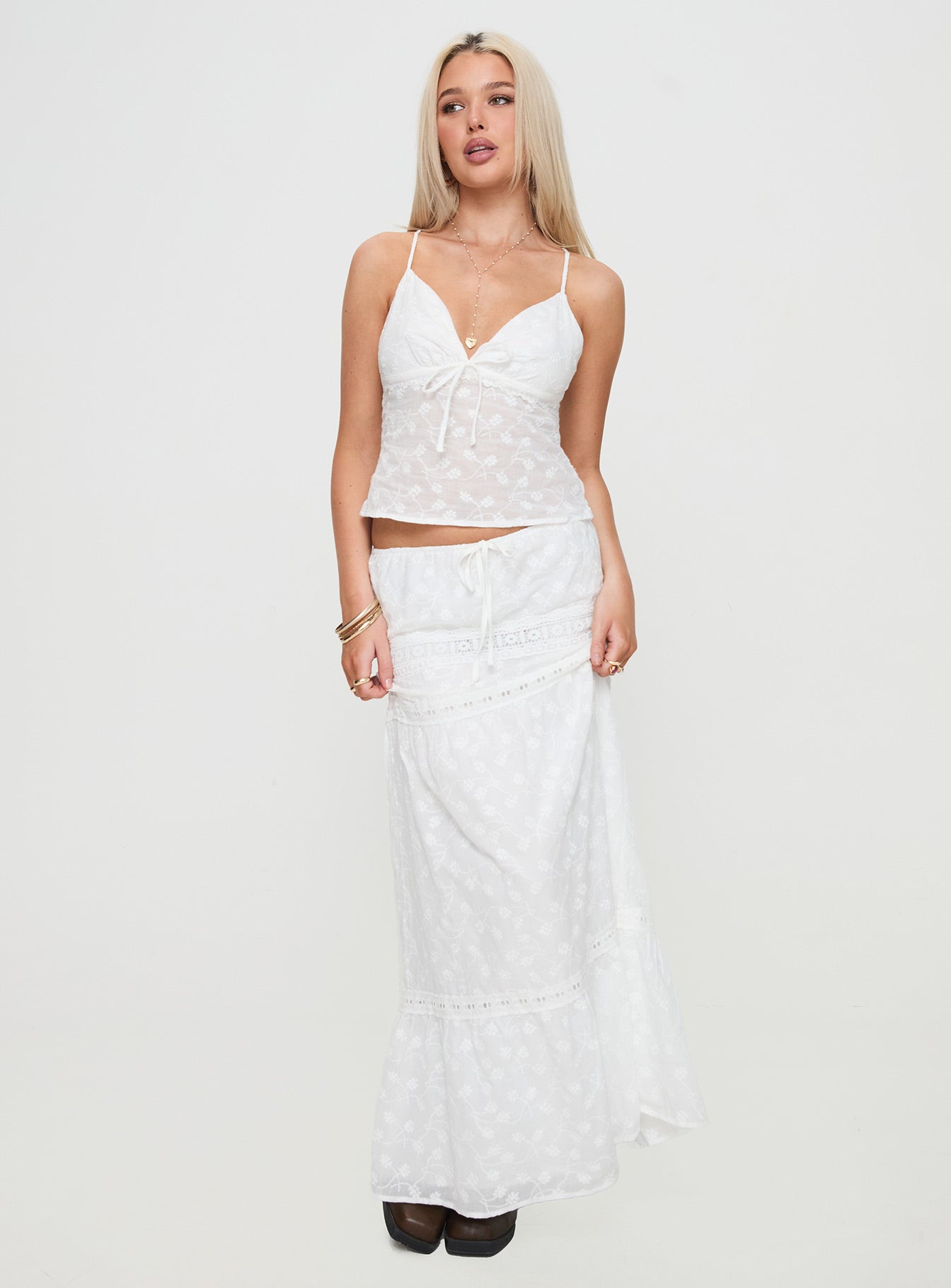 Eivan Maxi Skirt White Discount Wide Range Of