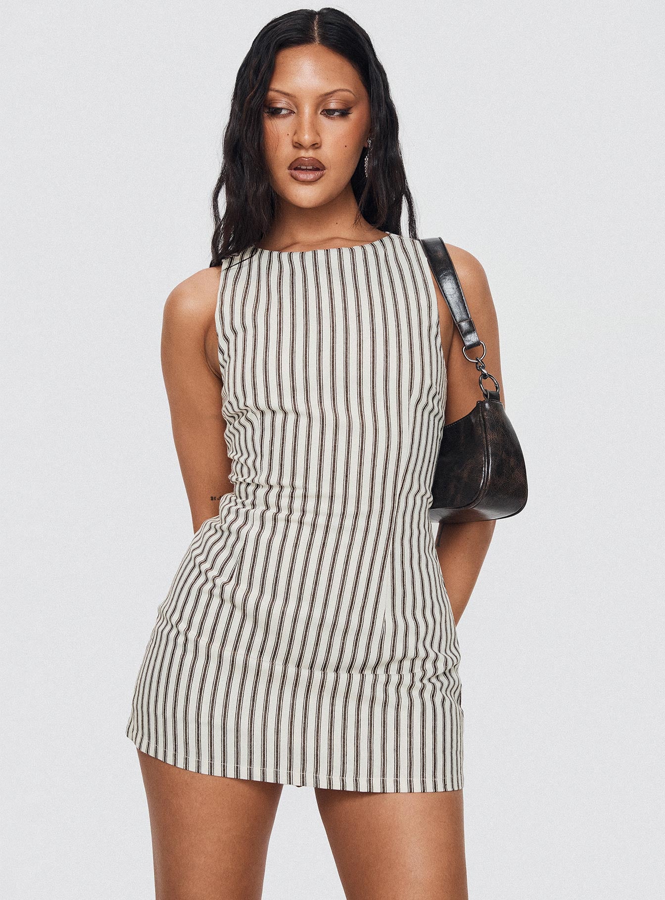 Yumiko Romper Brown Stripe Clearance Find Great