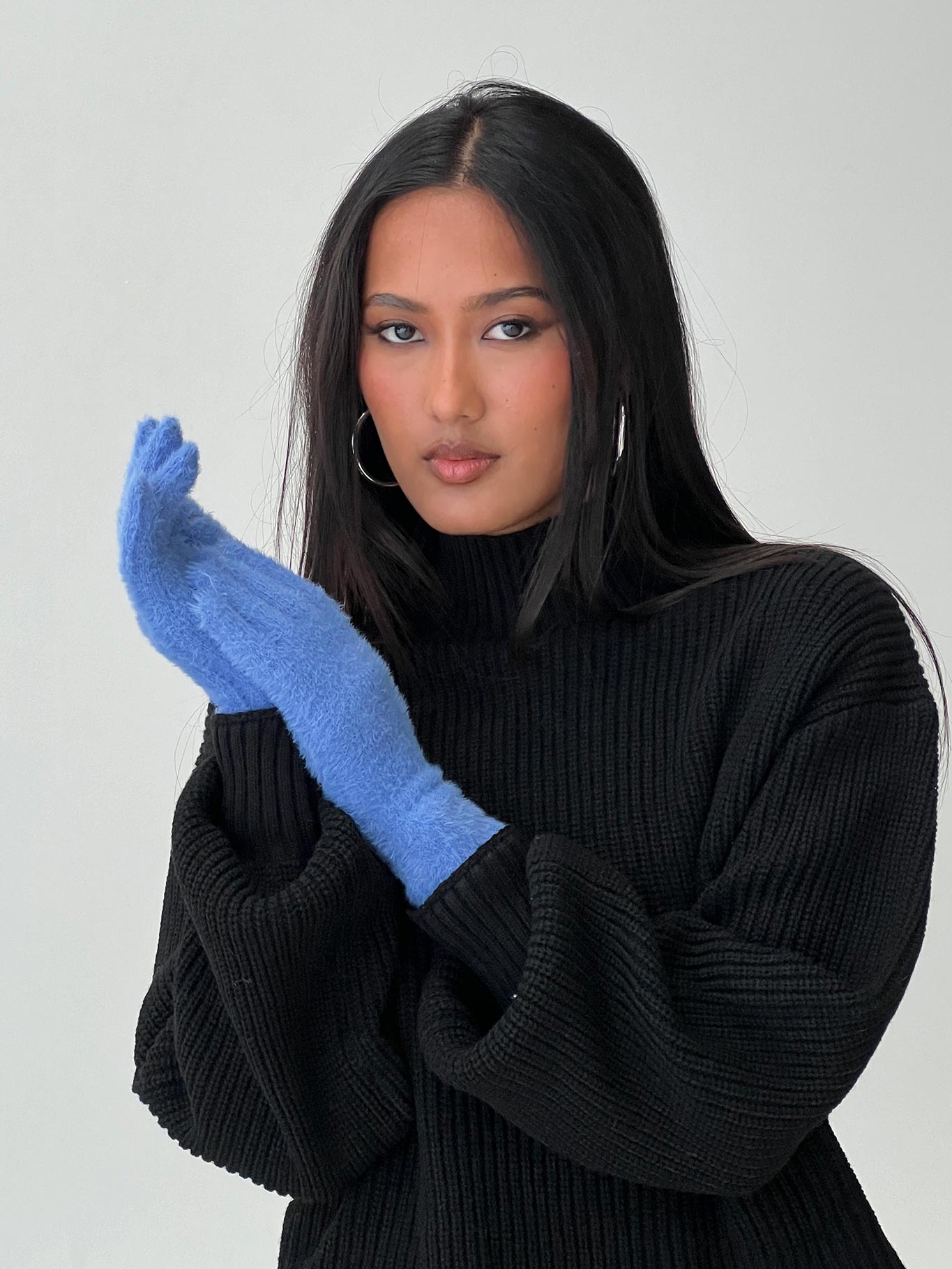 Prichard Fluffy Gloves Blue Genuine Cheap Online