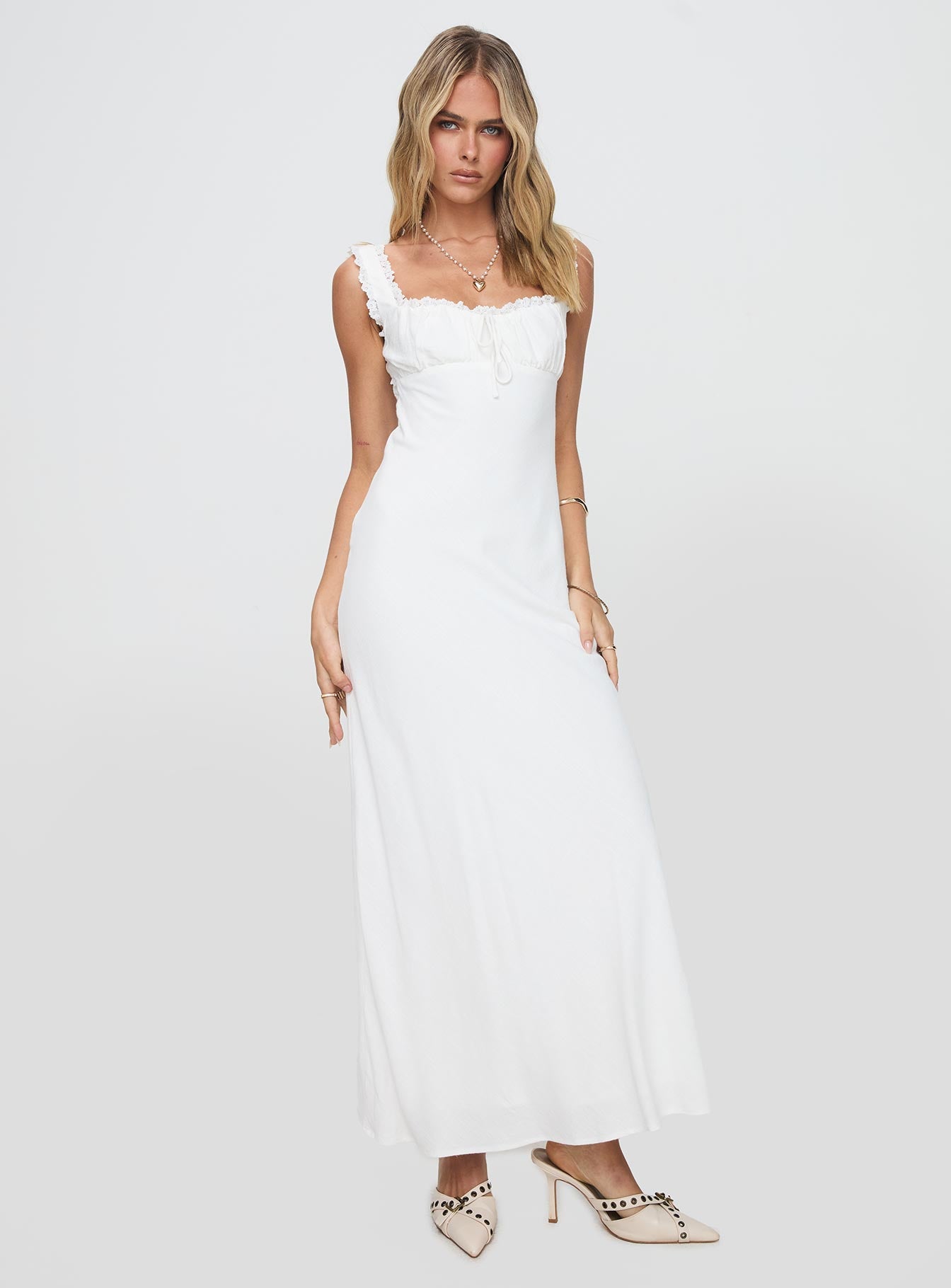 Lillette Maxi Dress White Supply Cheap Pice