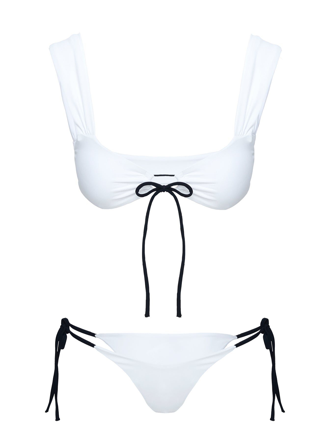 Missie Tie Side Bikini Bottoms White / Black Online