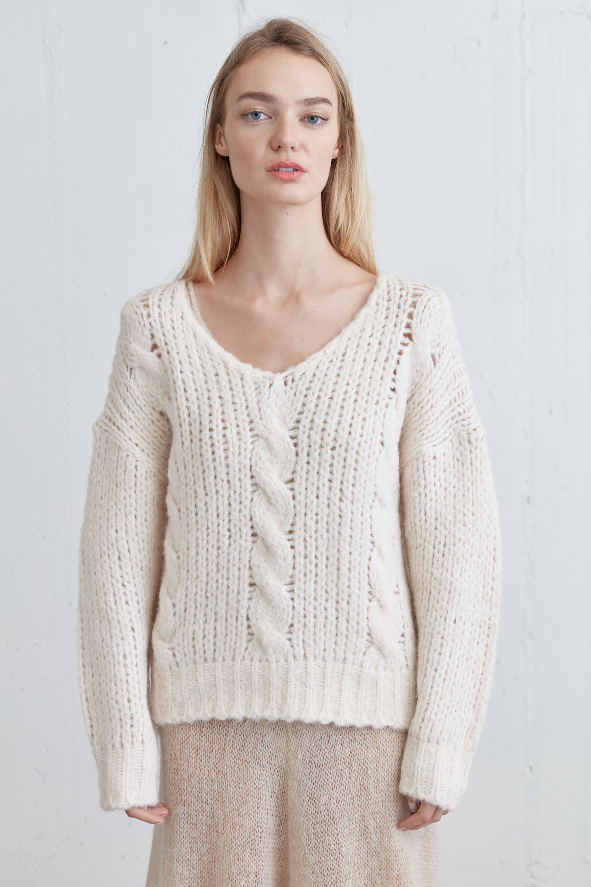 RELAXED FIT CABLE KNIT SWEATER Many Kinds Of Online