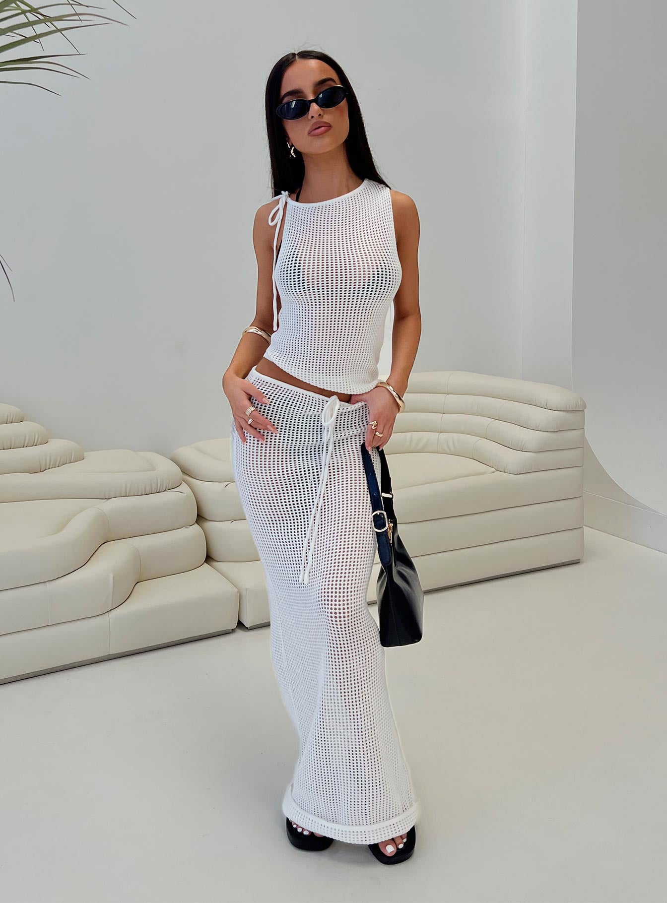 Auralia Knit Maxi Skirt White Pay With Paypal Online